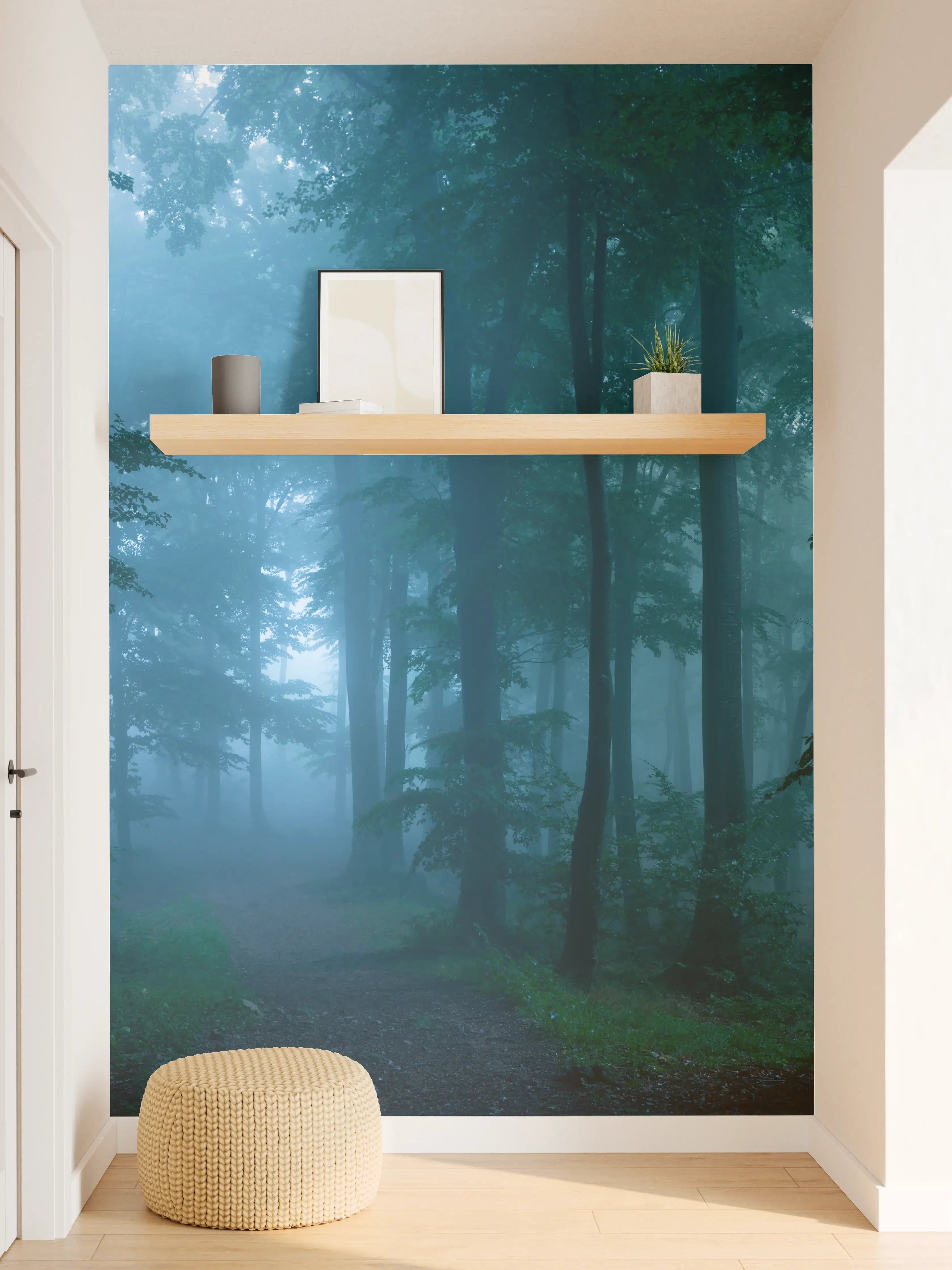 Wandverkleidung Flur - Nebliger Wald