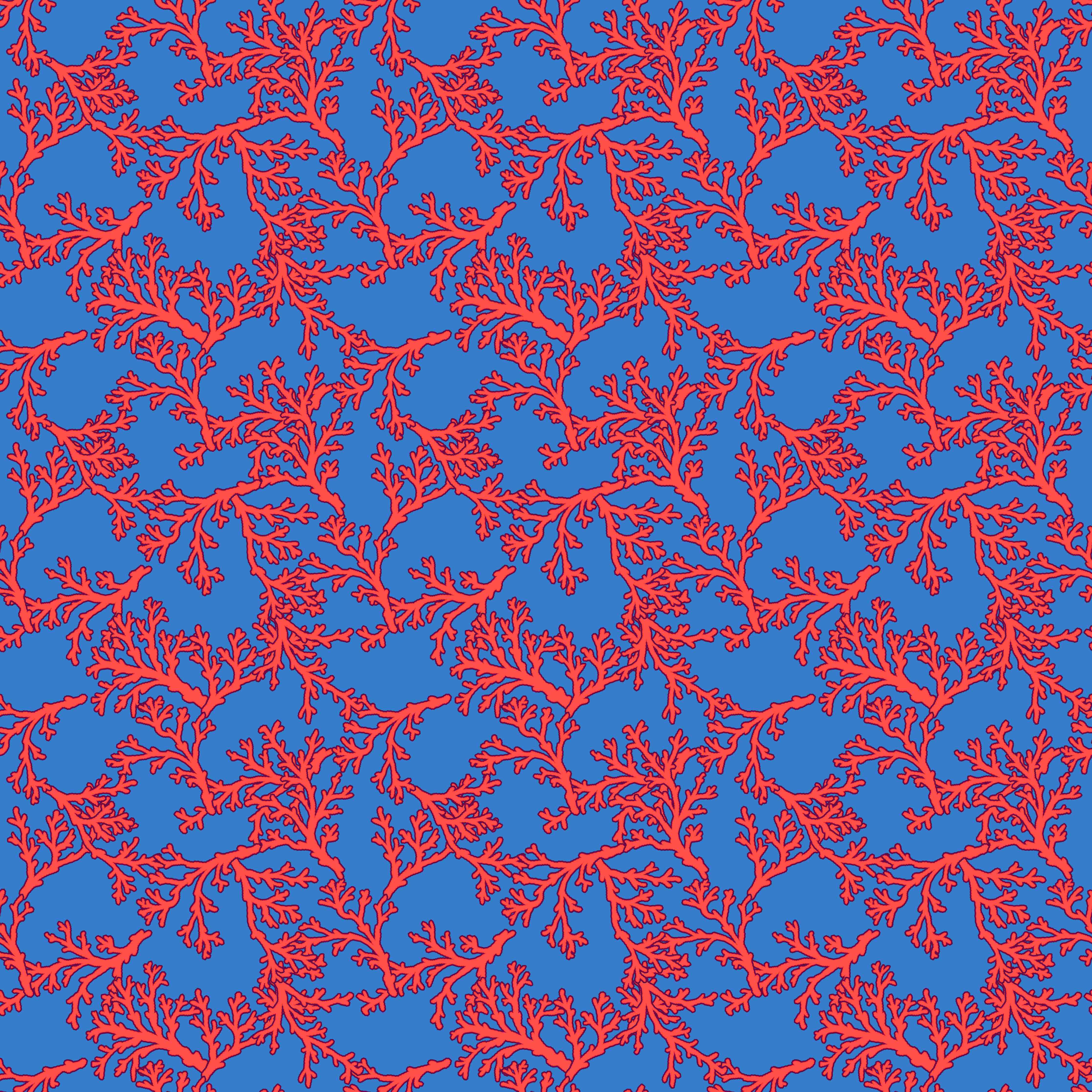 Wandverkleidung Flur-Neon-Korallen Blau-Rot