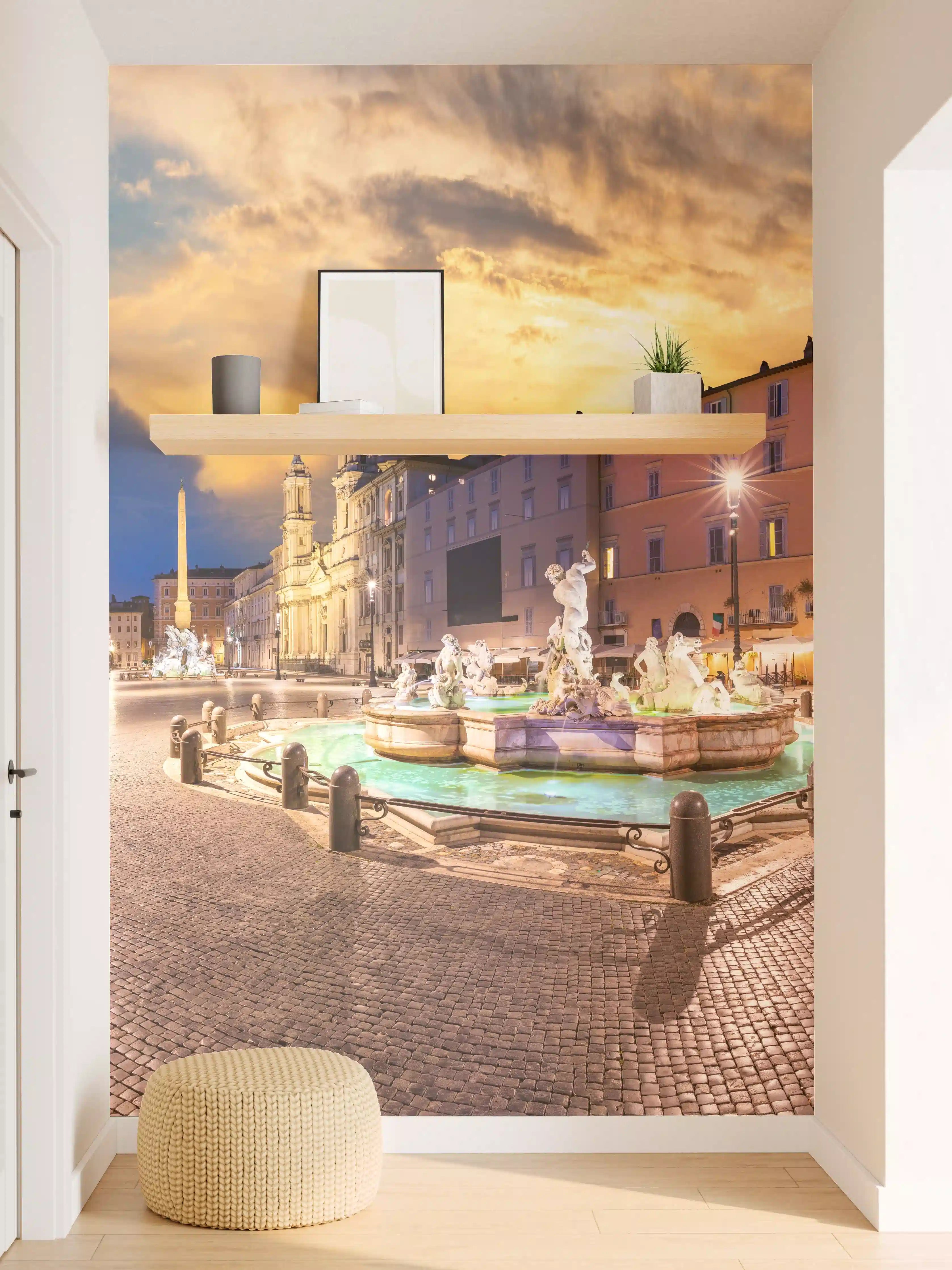 Wandverkleidung Flur - Neptunbrunnen auf der Piazza Navona