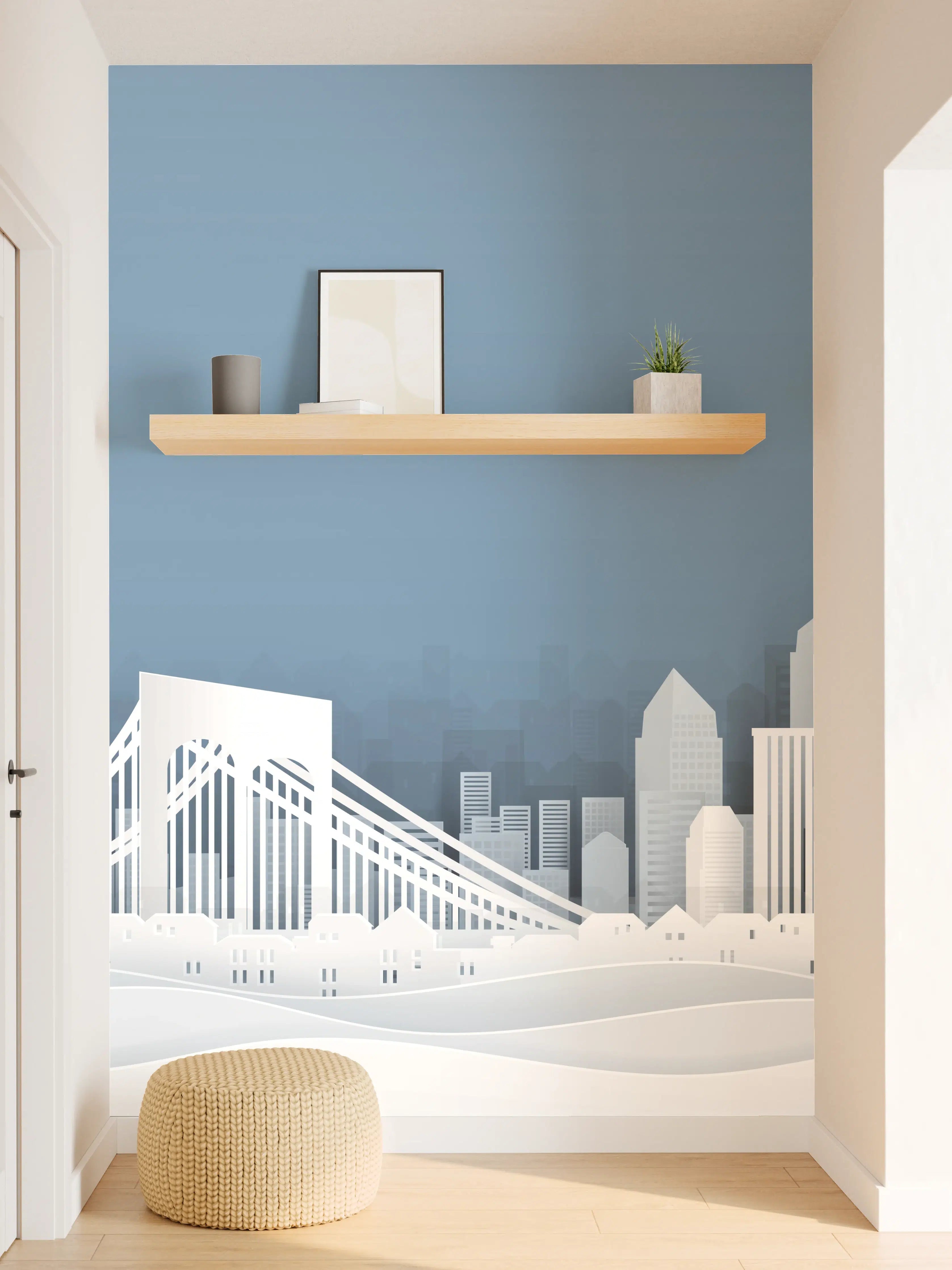 Wandverkleidung Flur - New York Skyline Papierkunst