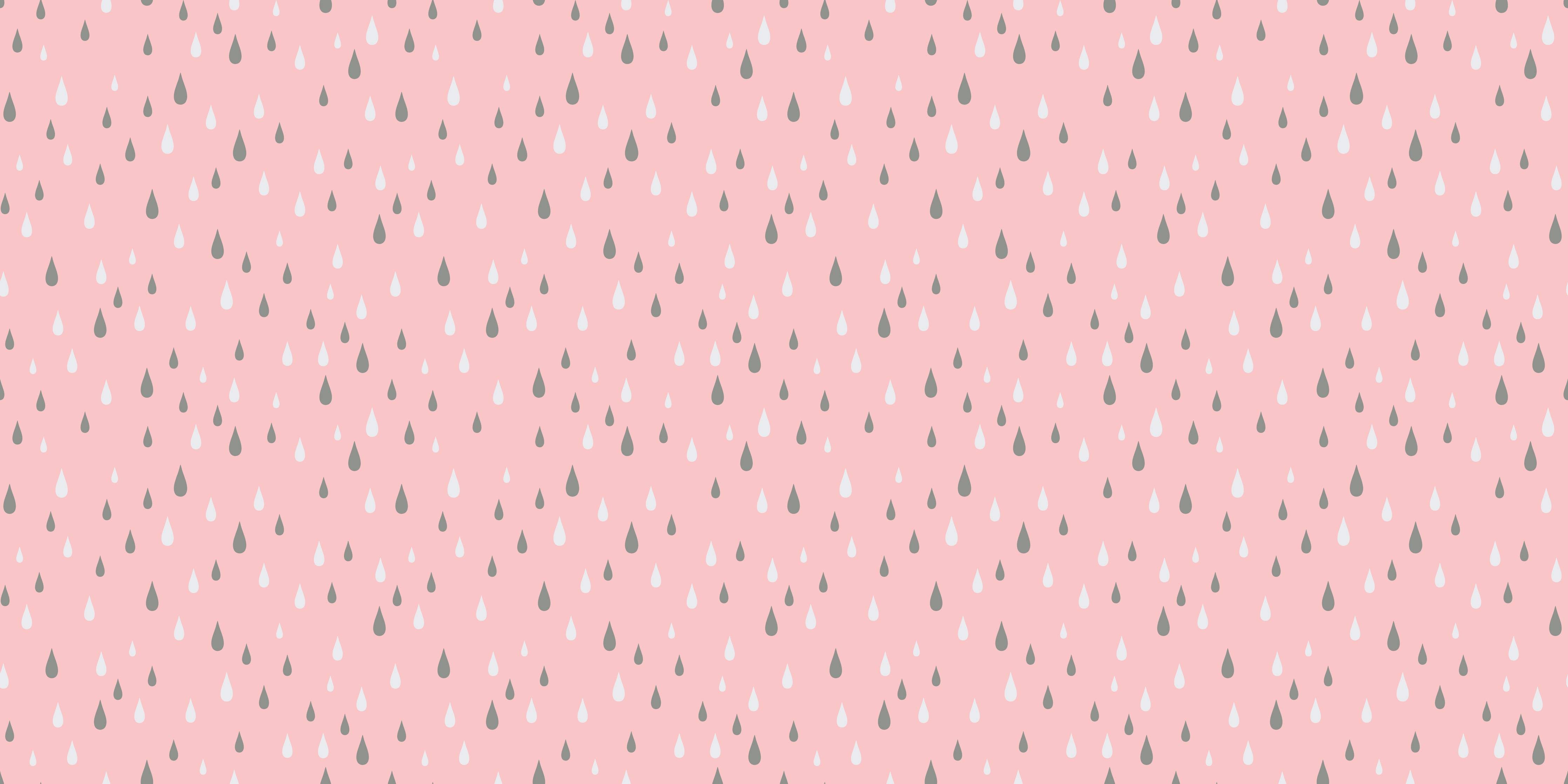 Wandverkleidung Flur-Niedliche Regentropfen auf rosa Hintergrund