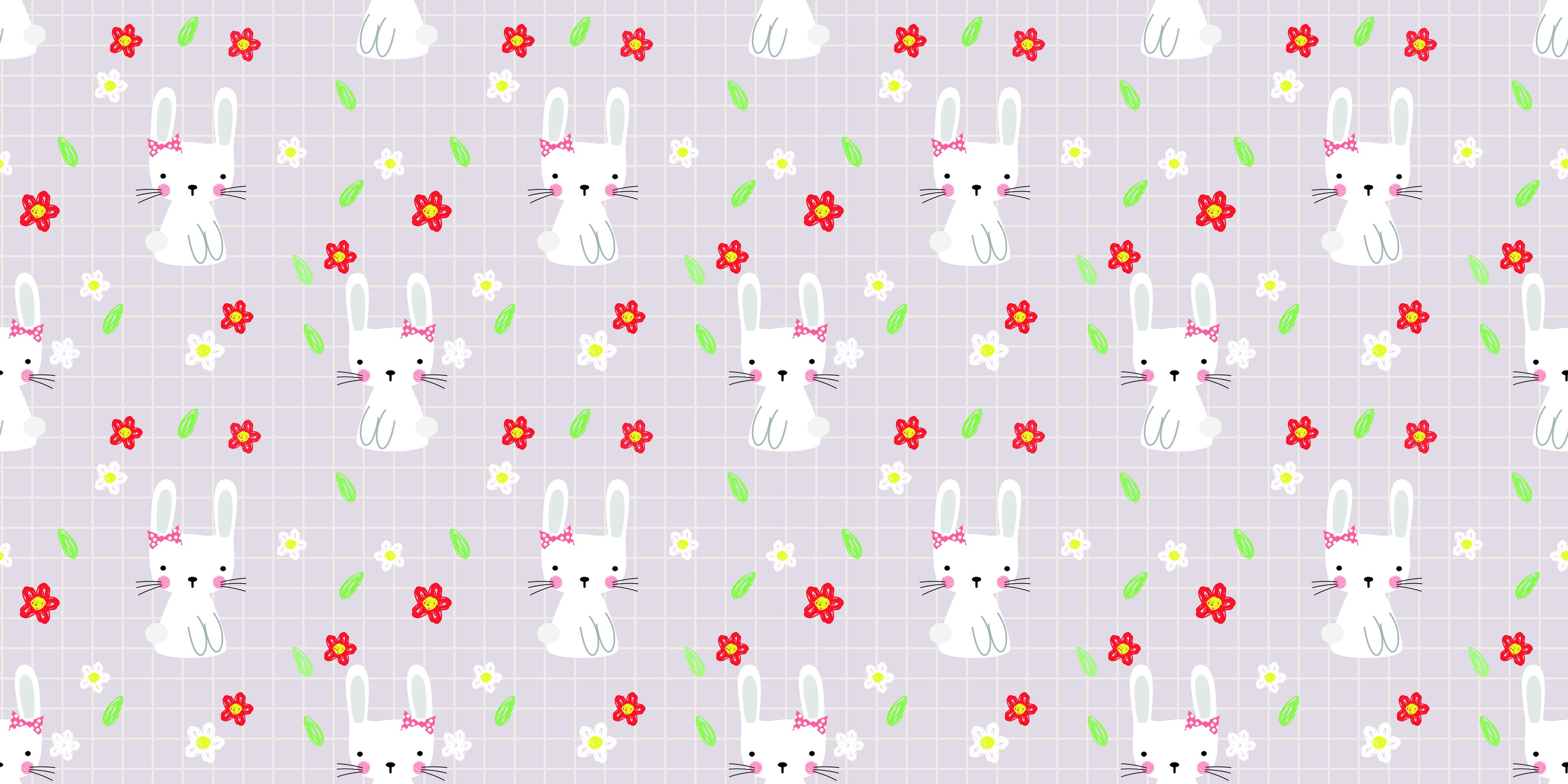 Wandverkleidung Flur-Niedliches Hasen-Motiv Muster