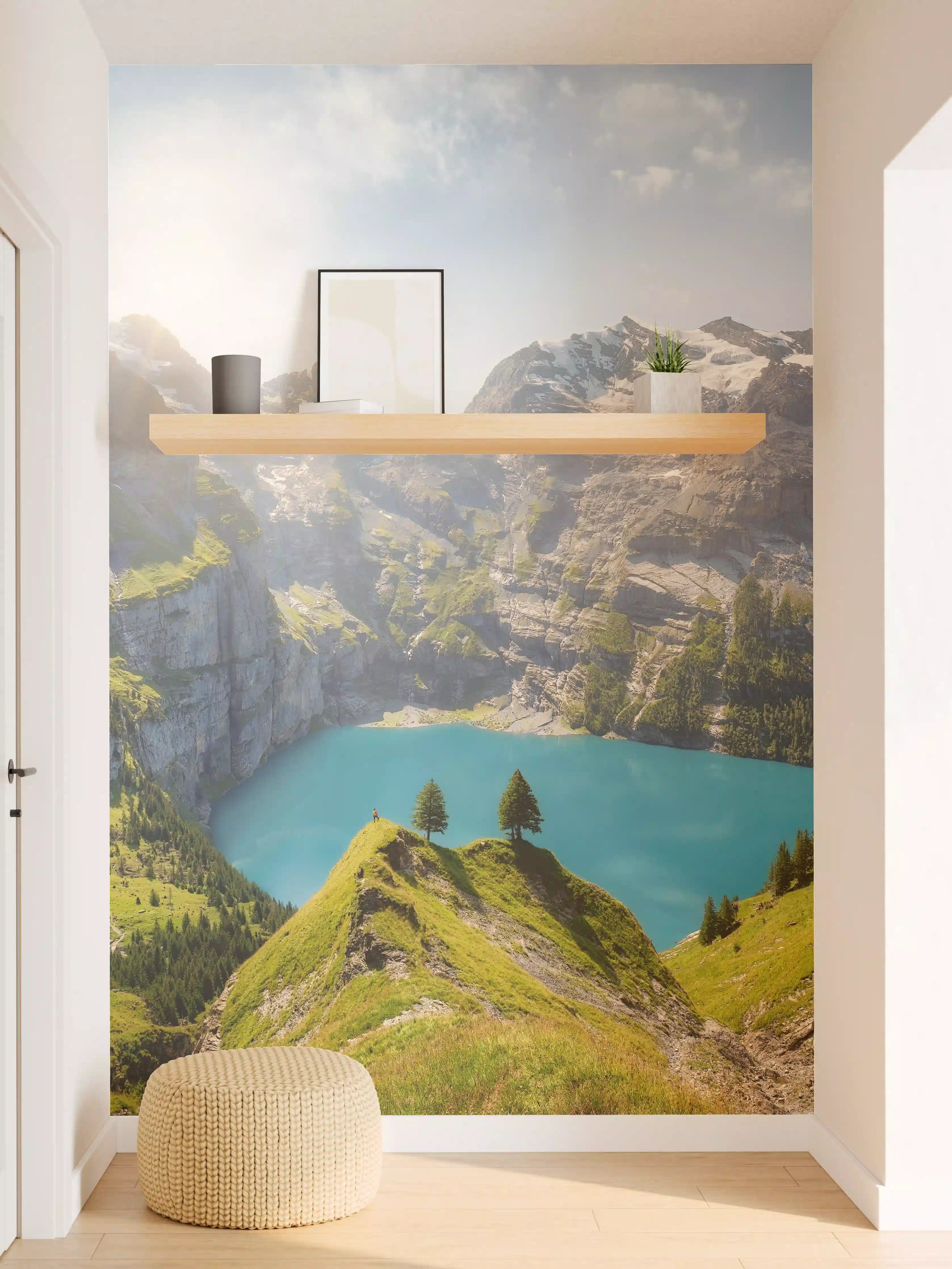 Wandverkleidung Flur - Oeschinensee in den Schweizer Alpen