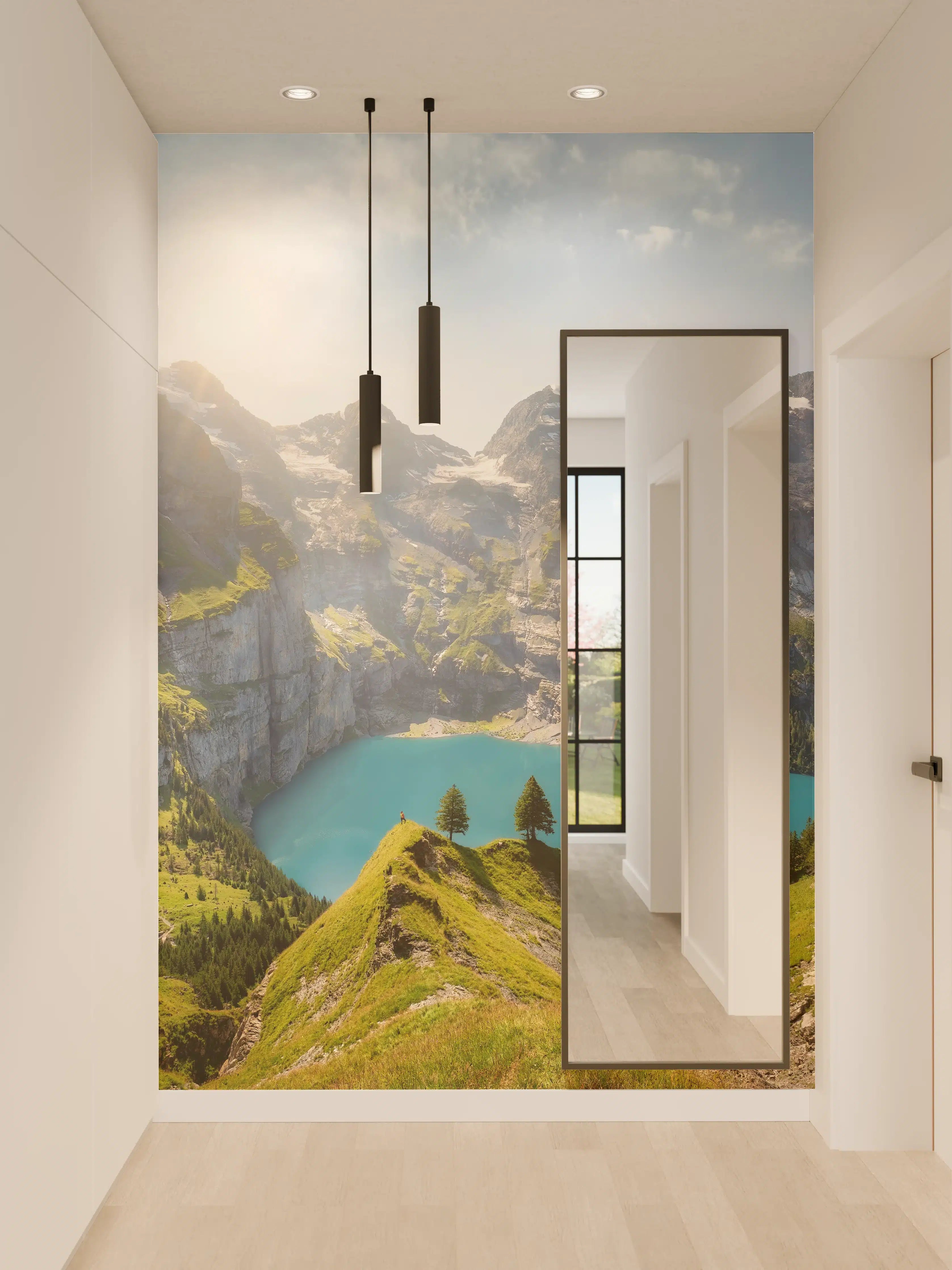 Wandverkleidung Flur - Oeschinensee in den Schweizer Alpen