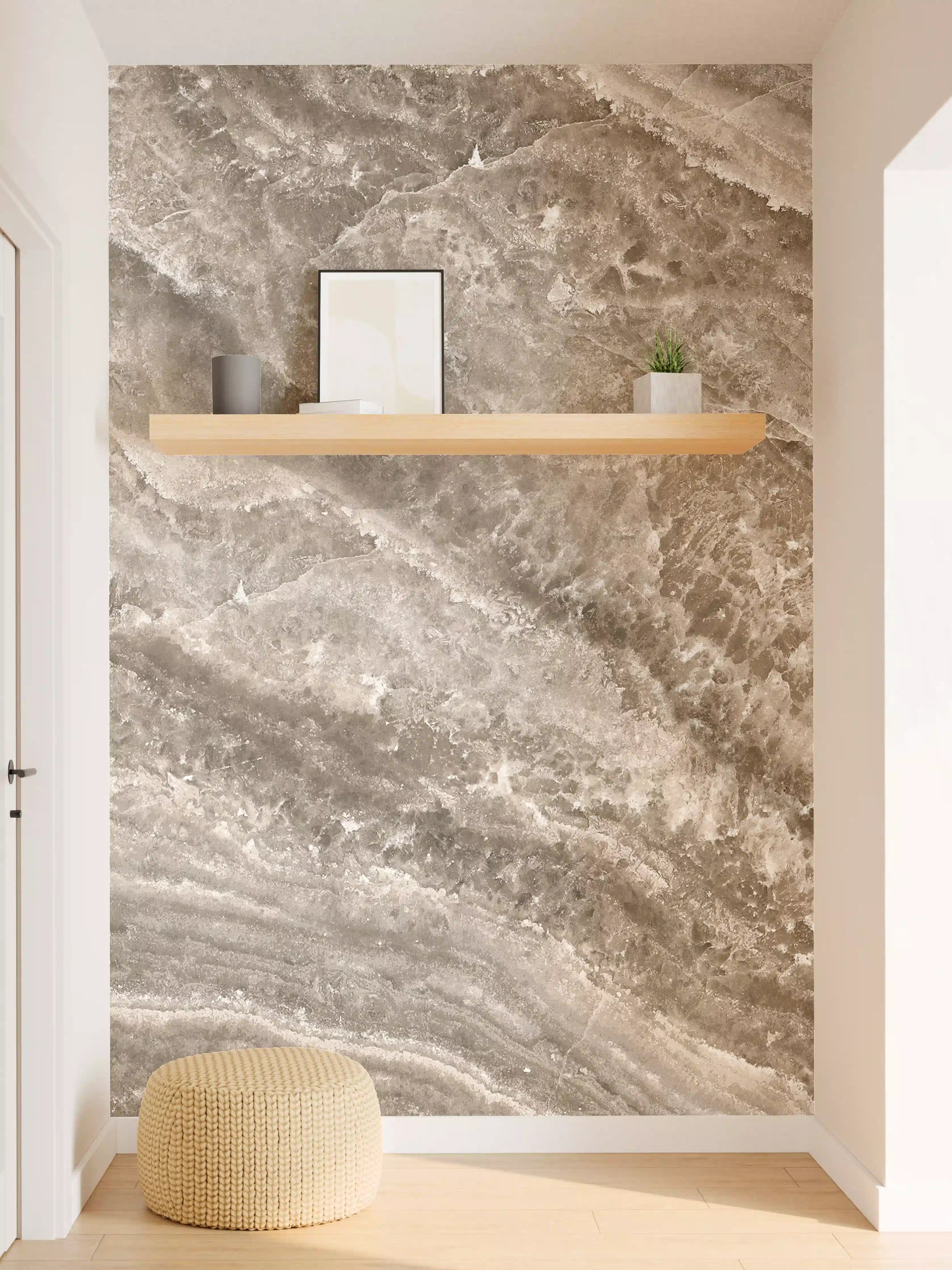 Wandverkleidung Flur - Onyx Marmortextur