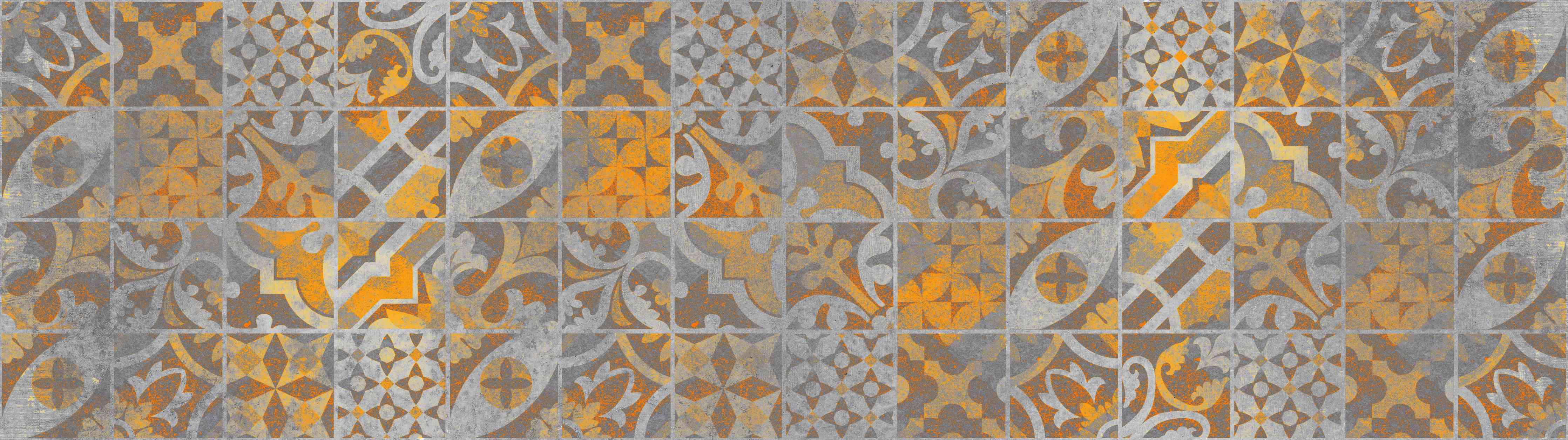 Wandverkleidung Flur-Orange Helles Licht Stein Beton