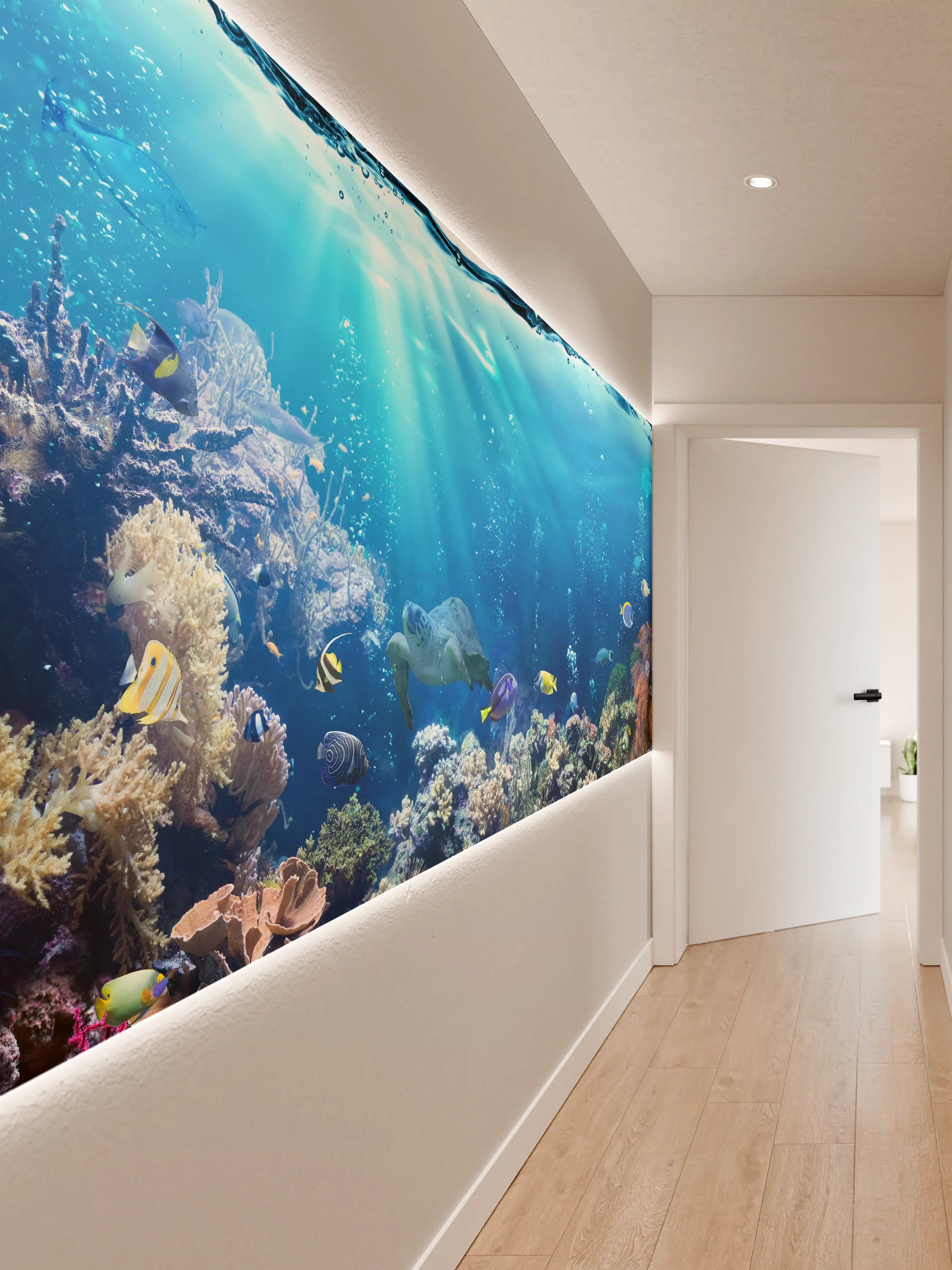 Wandverkleidung Flur - Ozeantiere - Unterwasser