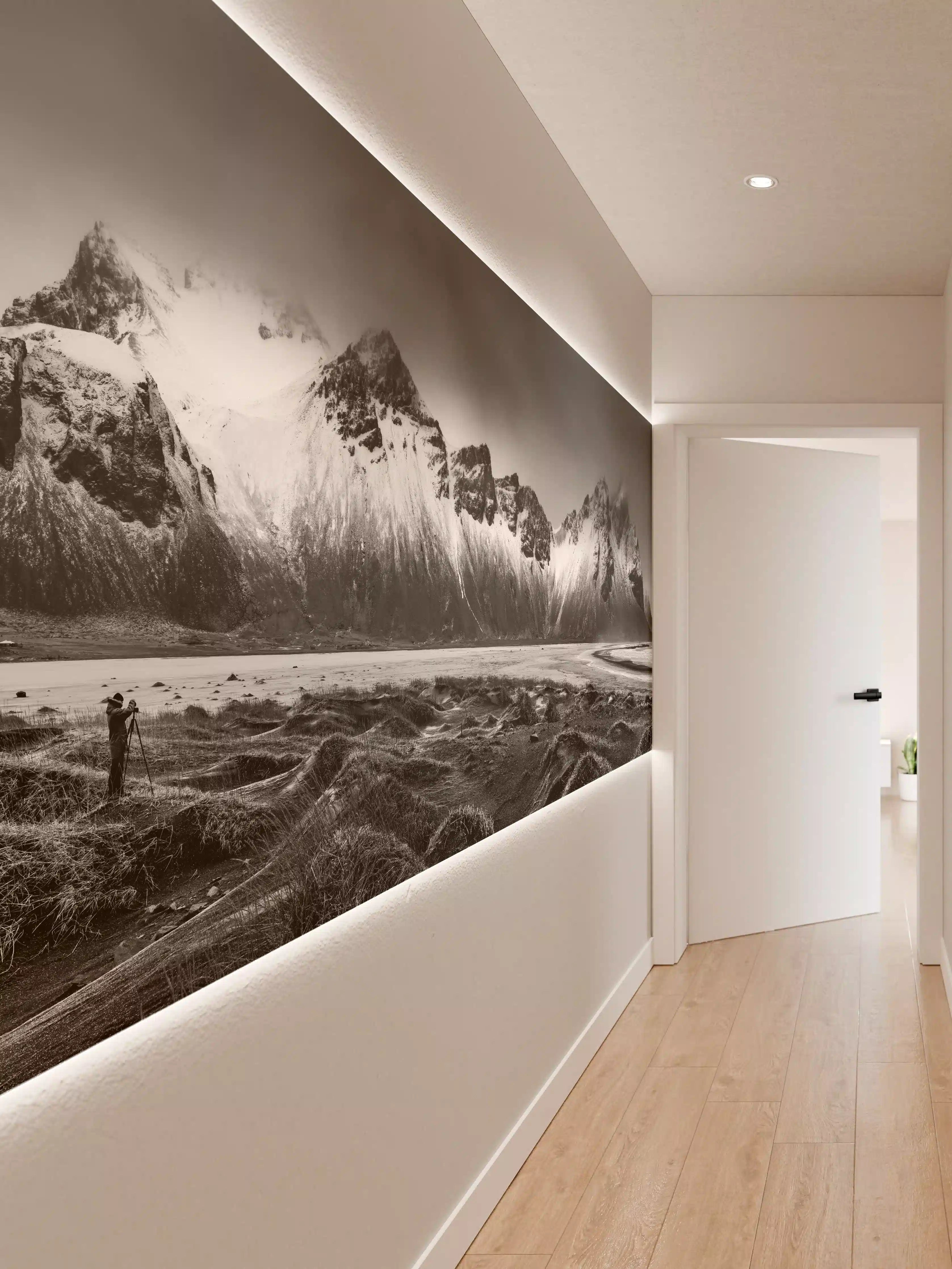 Wandverkleidung Flur - Panorama - Bergkette Vestrahorn