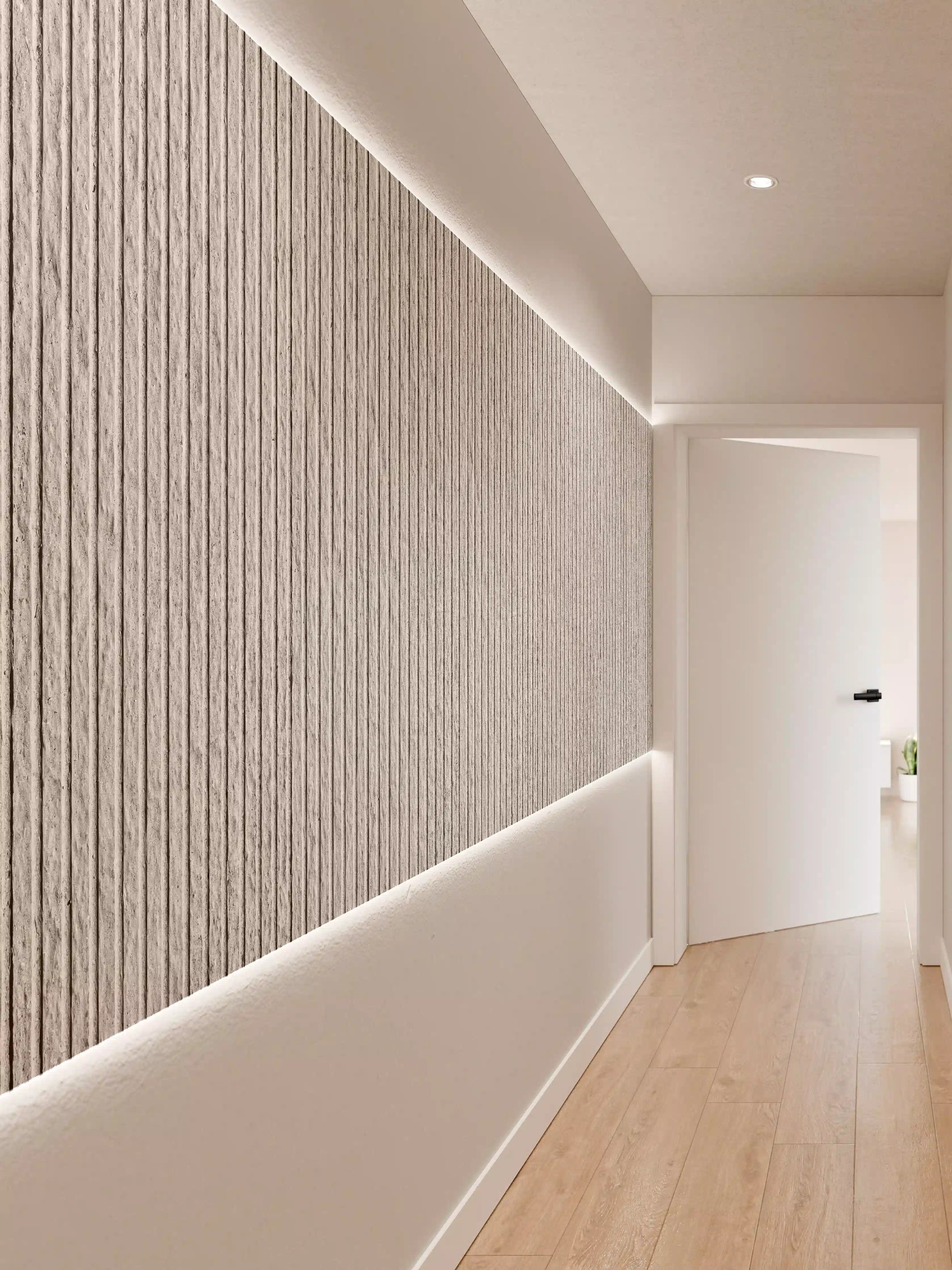 Wandverkleidung Flur - Panorama - moderne Zementwand