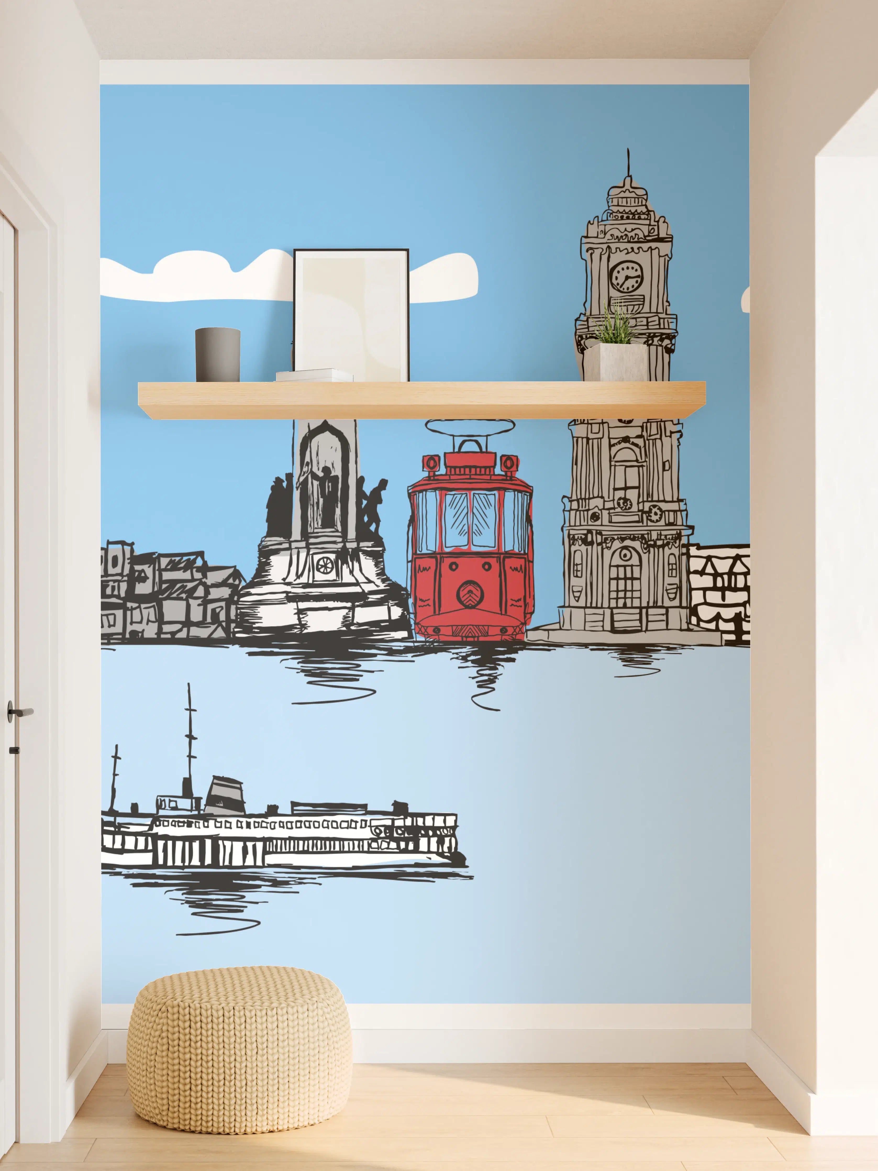Wandverkleidung Flur - Panorama Skylines Graphic Print