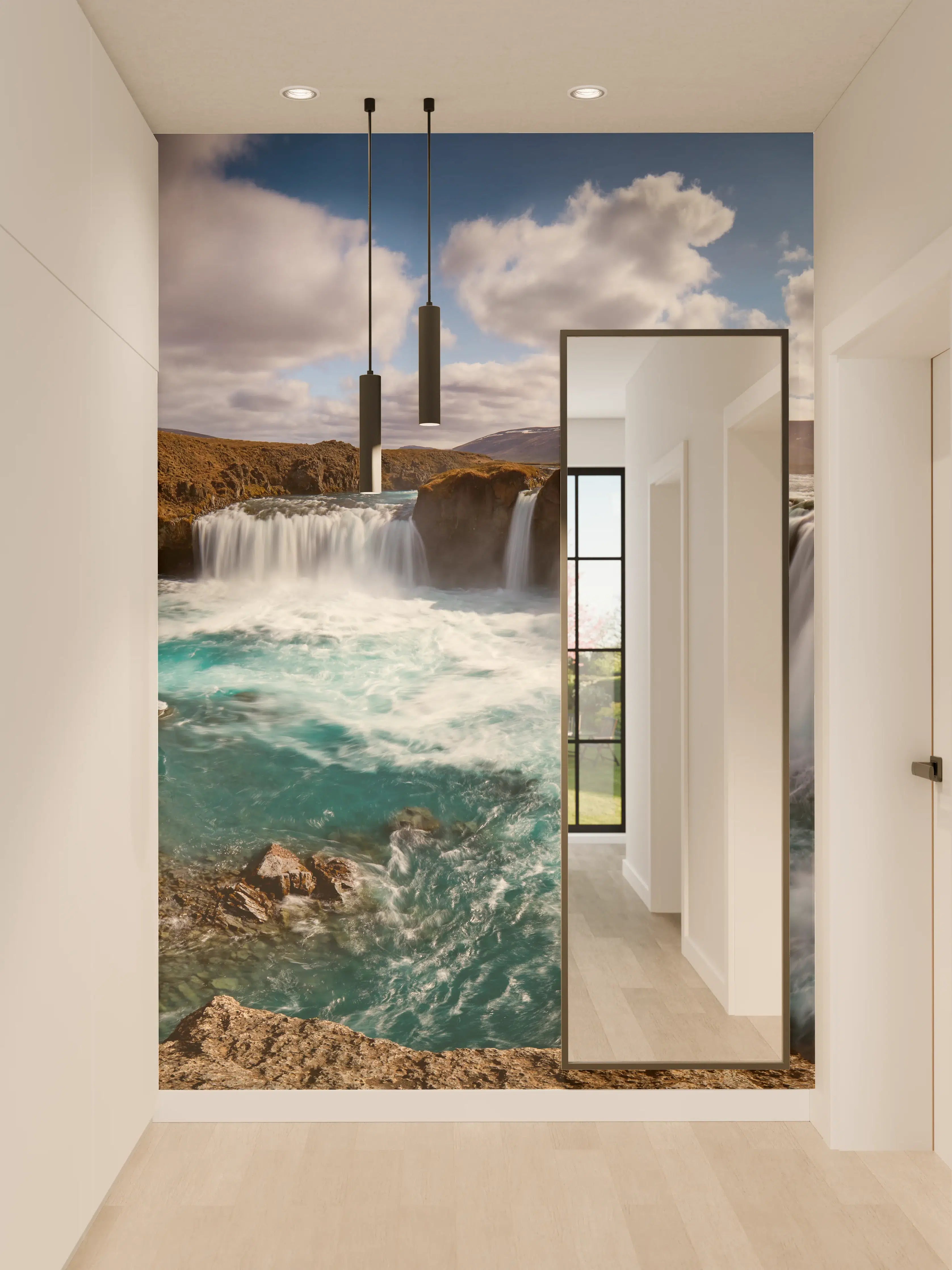 Wandverkleidung Flur - Panorama des Goldenen Rings von Island