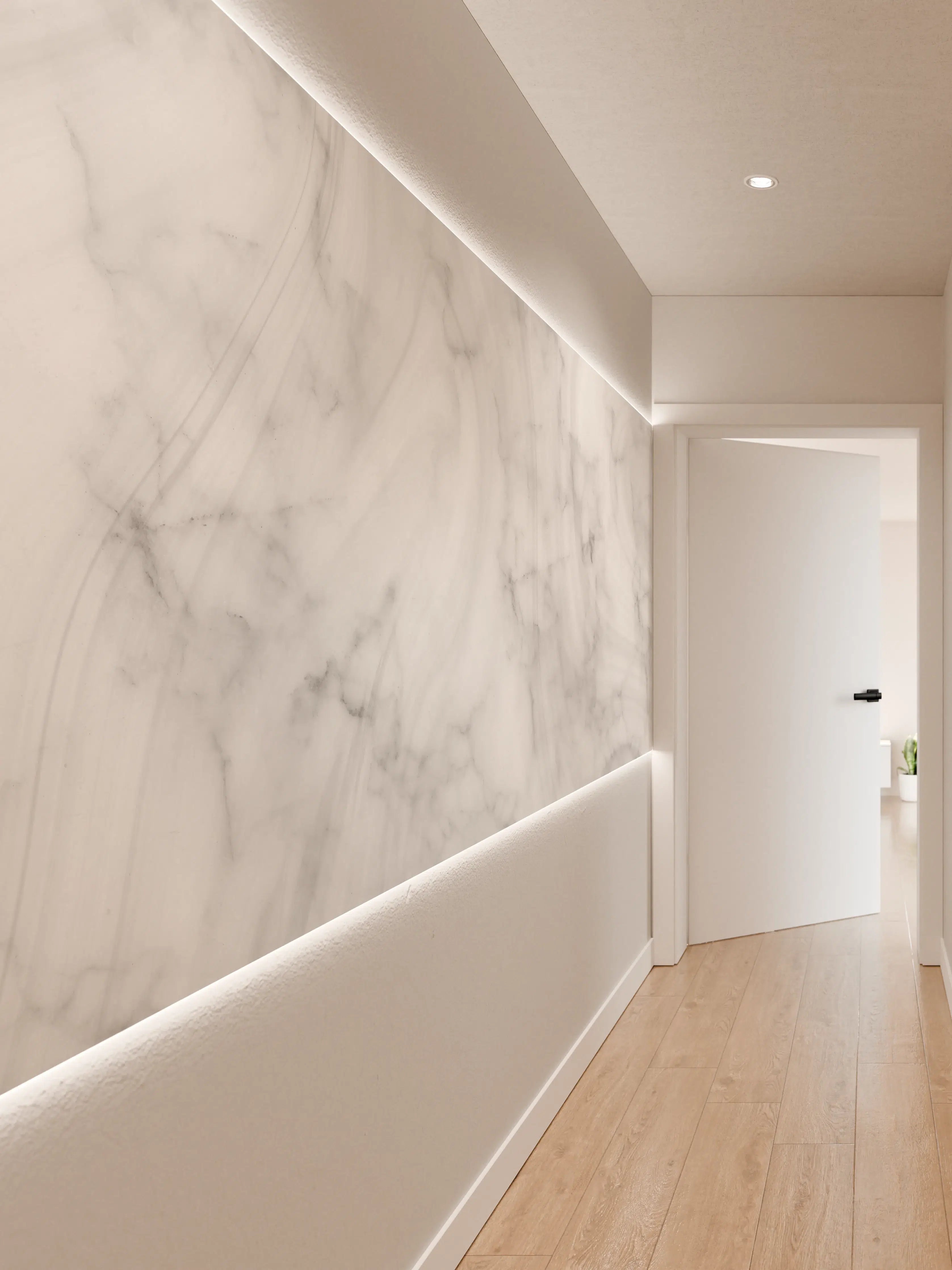 Wandverkleidung Flur - Panorama grauer Marmor Hintergrund