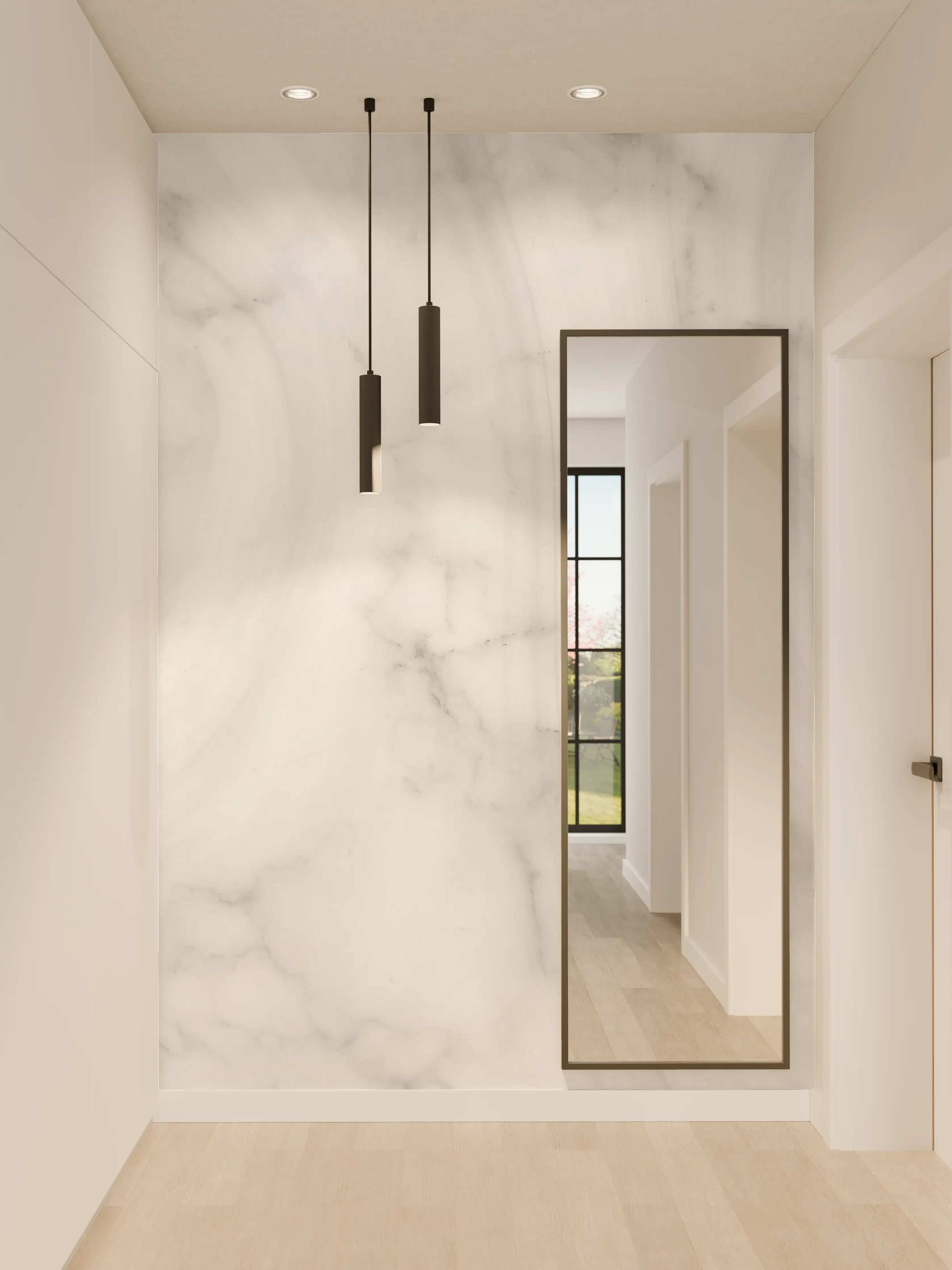 Wandverkleidung Flur - Panorama grauer Marmor Hintergrund