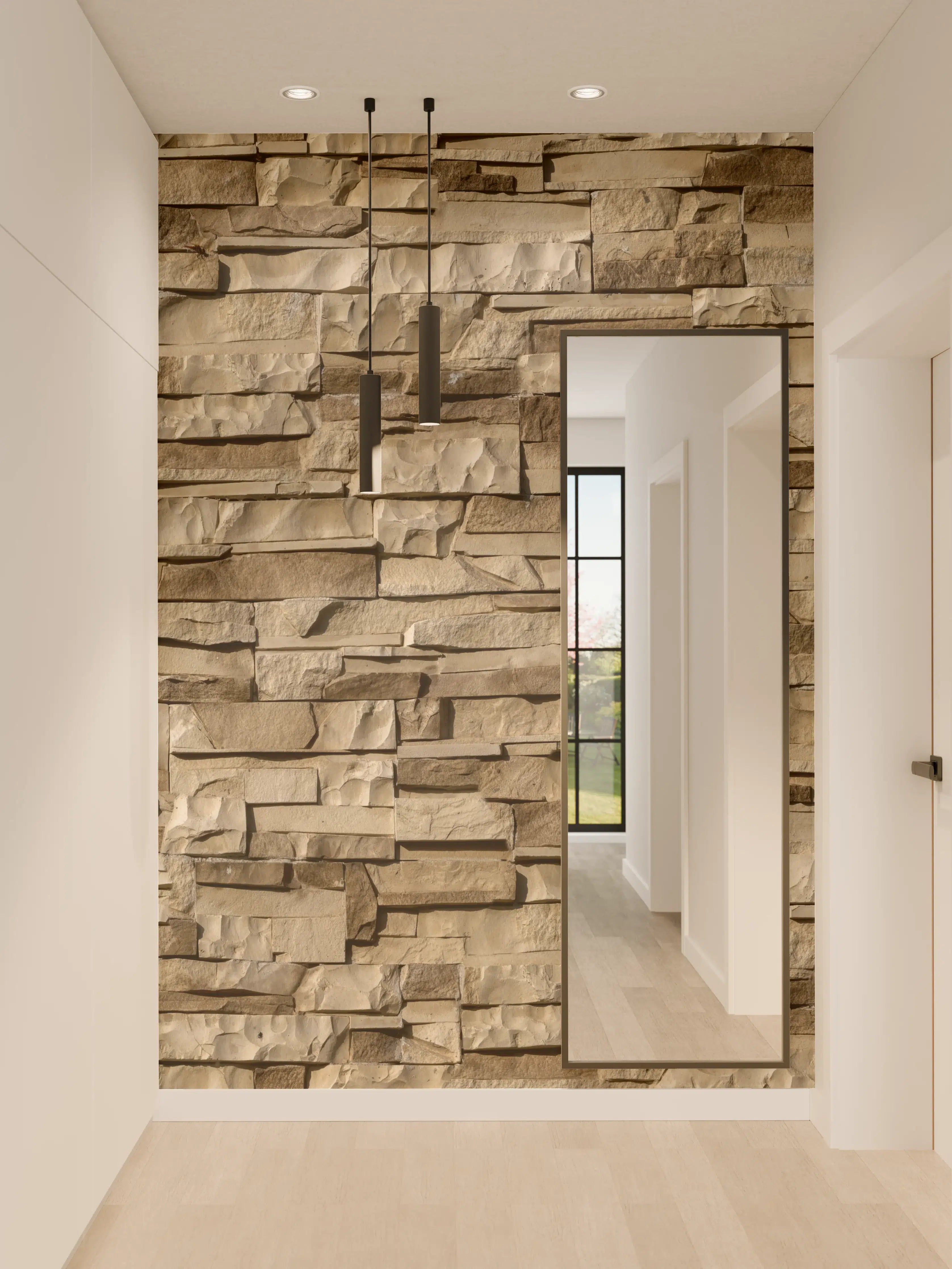 Wandverkleidung Flur - Panorama nahtlose Textur von Klinkerfliesen