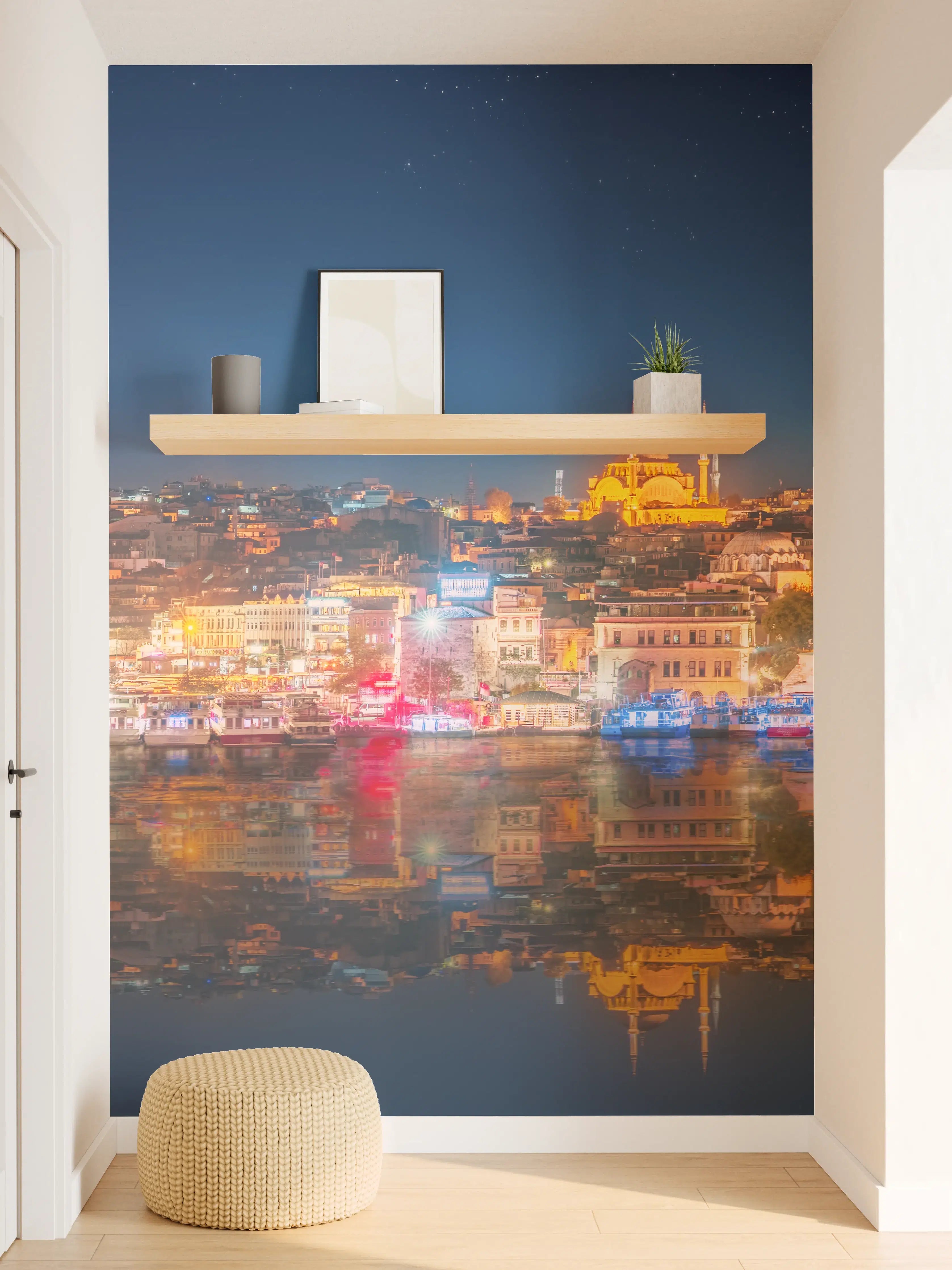 Wandverkleidung Flur - Panorama von Istanbul & Bosporus bei Nacht