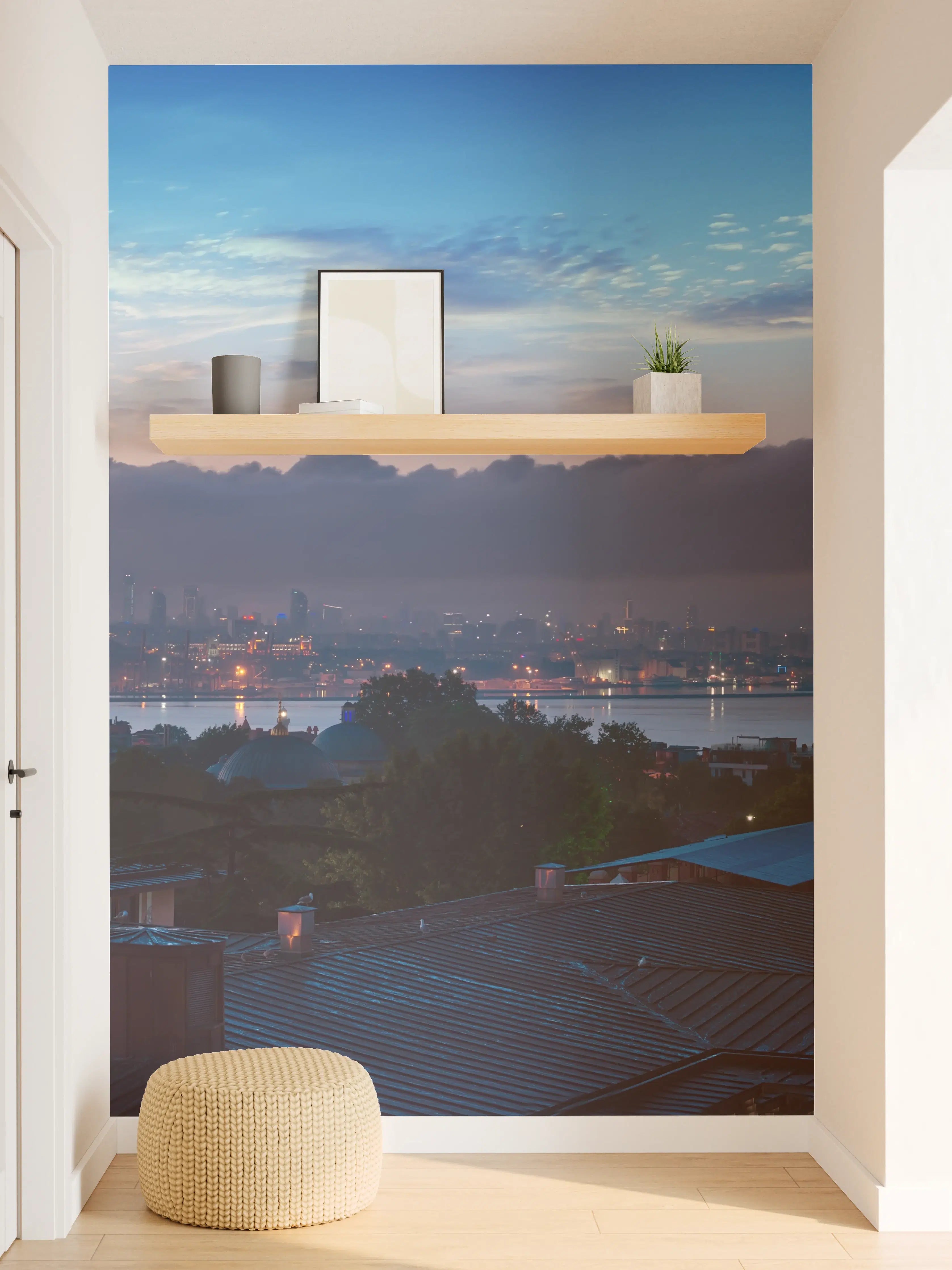 Wandverkleidung Flur - Panorama von Istanbul im Nacht