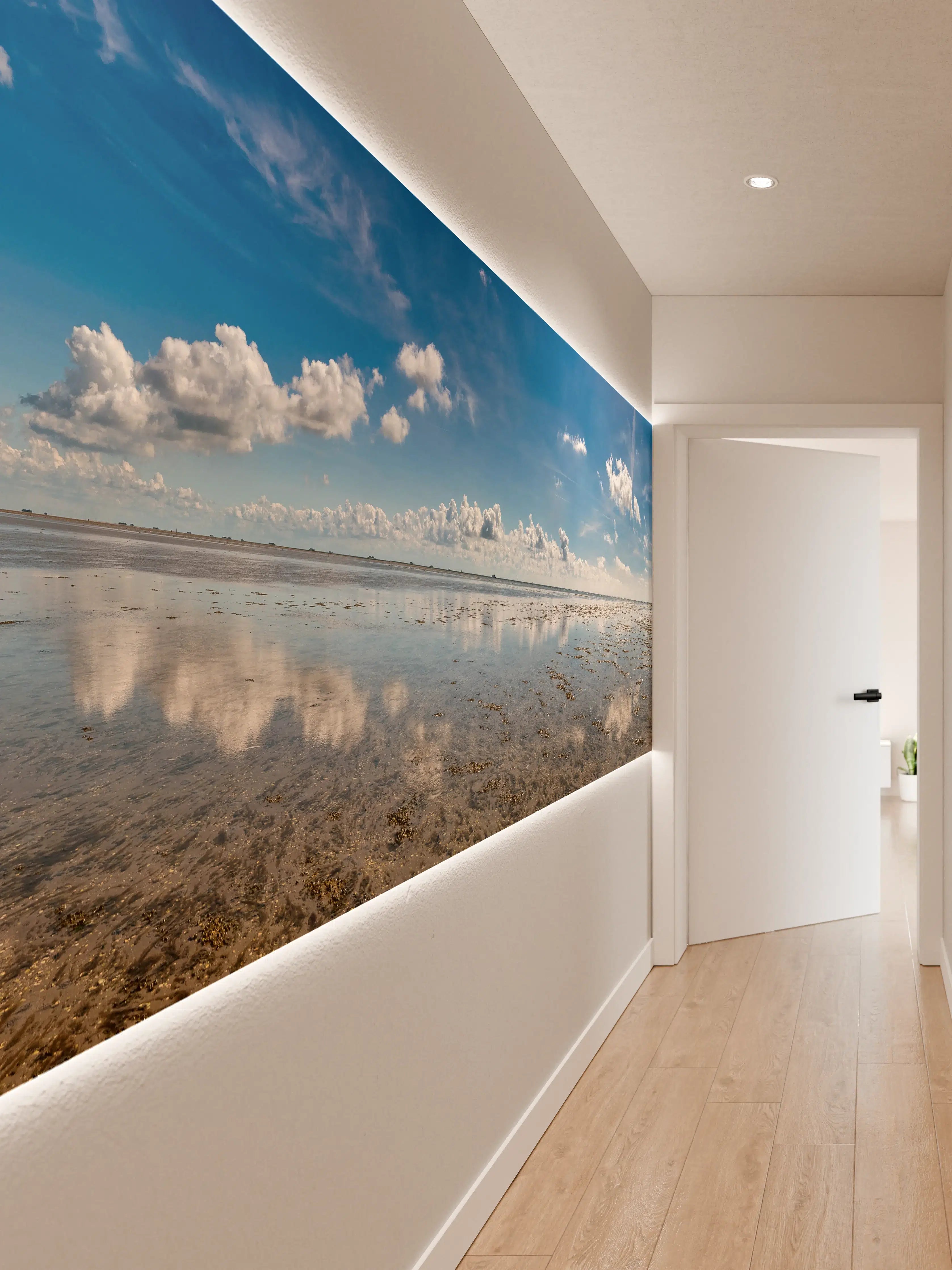 Wandverkleidung Flur - Panoramablick auf den ruhigen Ozean