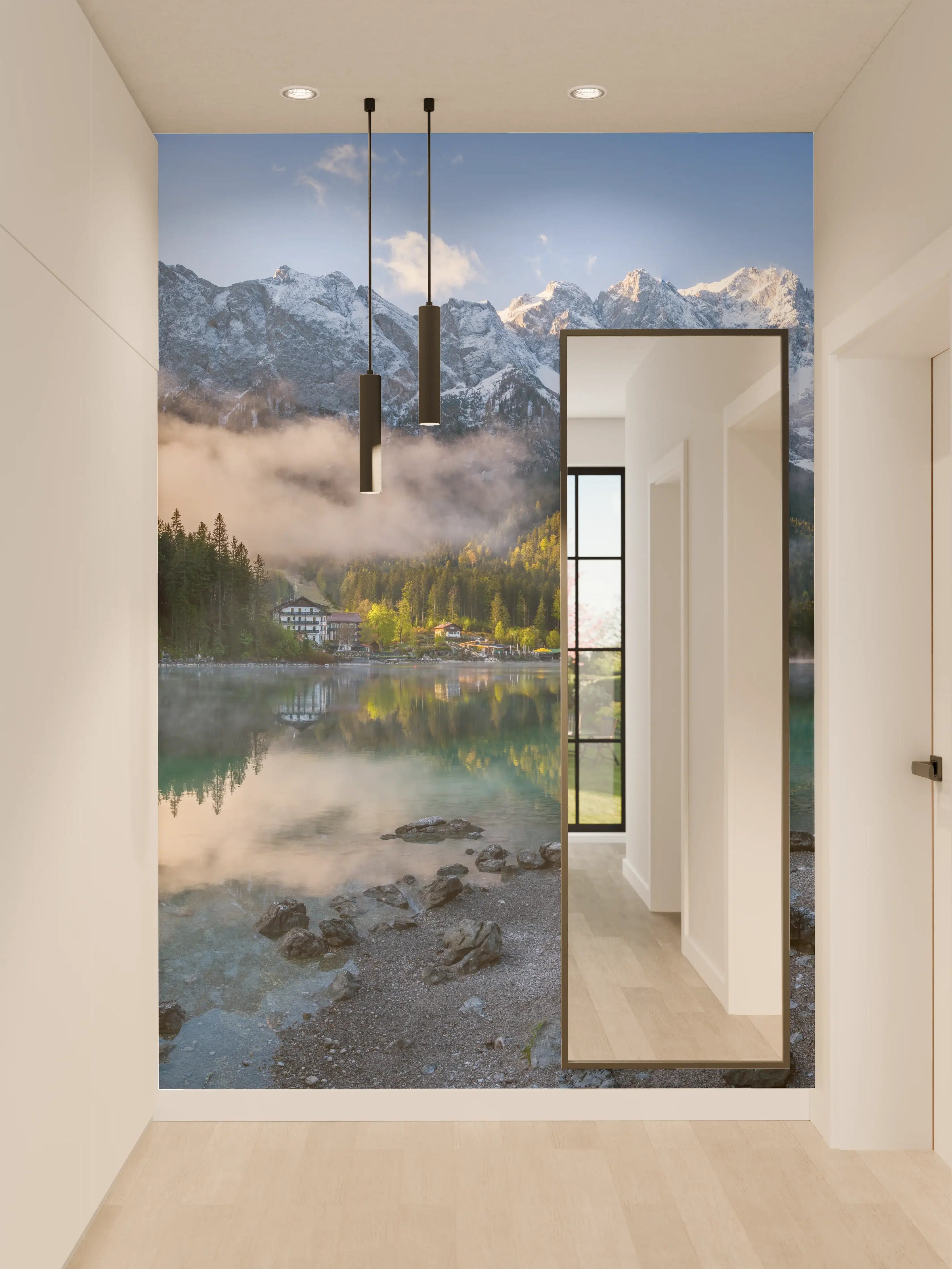 Wandverkleidung Flur - Panoramablick auf die Zugspitze