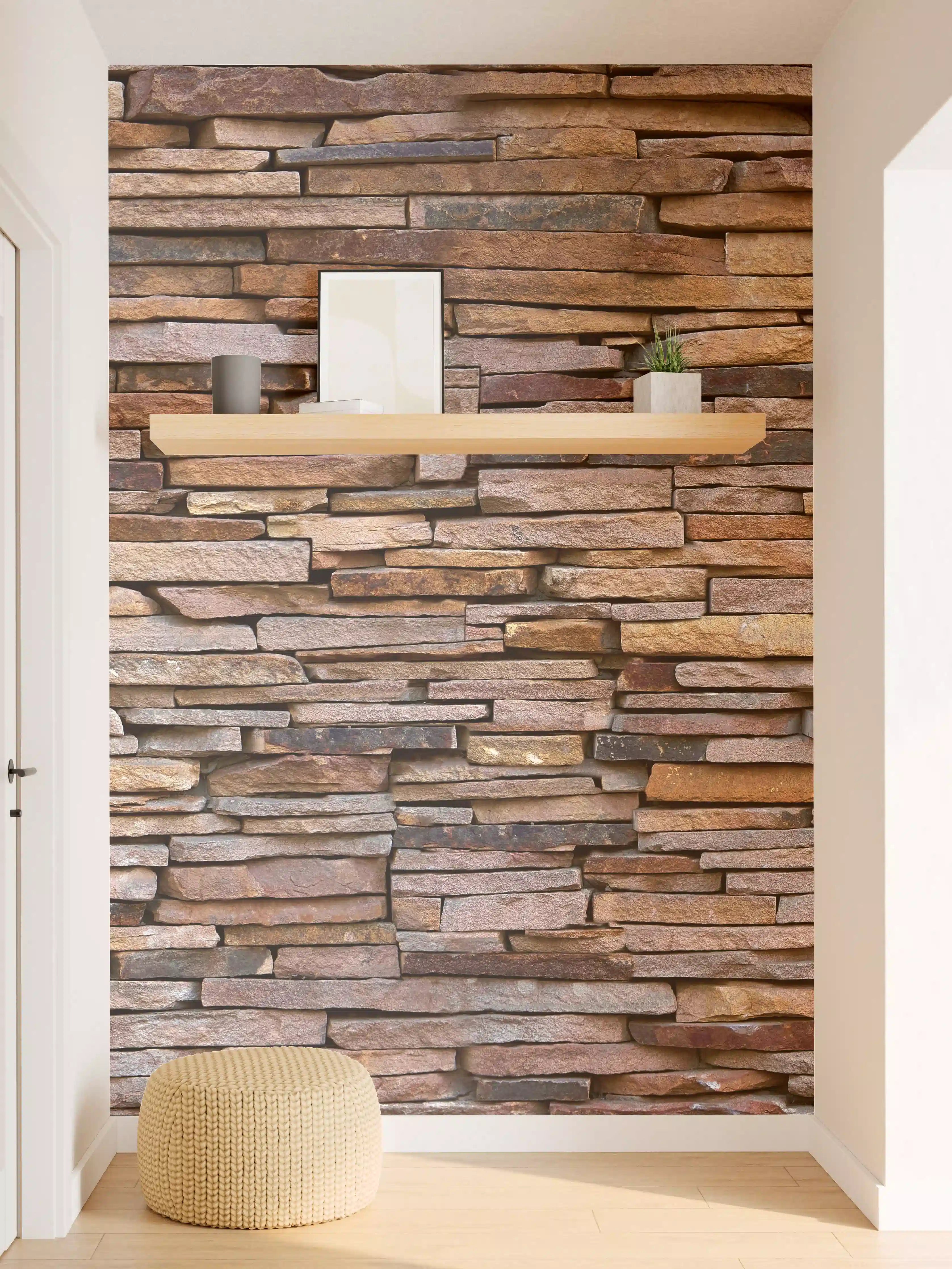 Wandverkleidung Flur - Panoramaplatte Granit