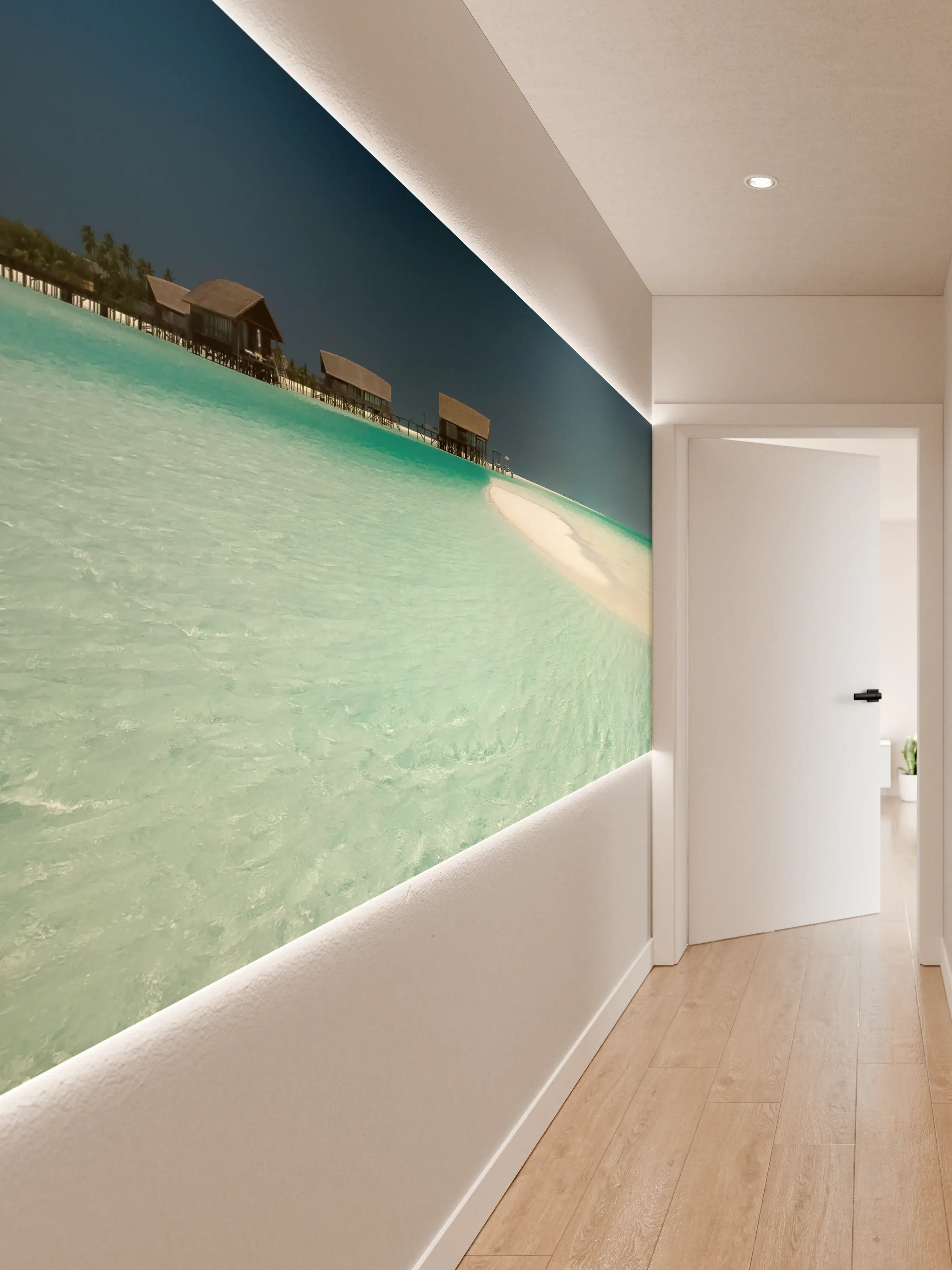 Wandverkleidung Flur - Paradiesische Strandkulisse mit klarem Wasser