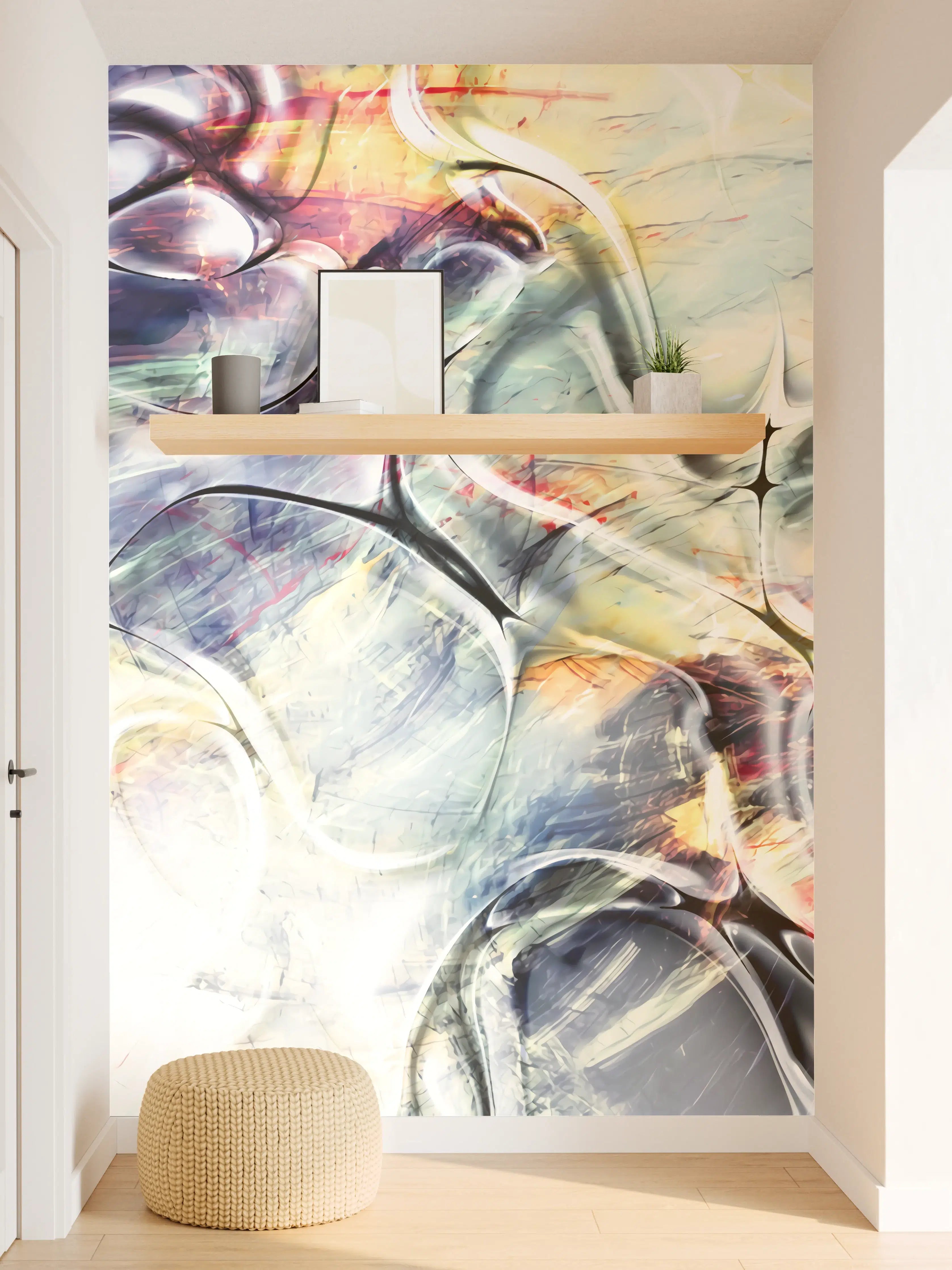 Wandverkleidung Flur - Pastellfarben Kunst