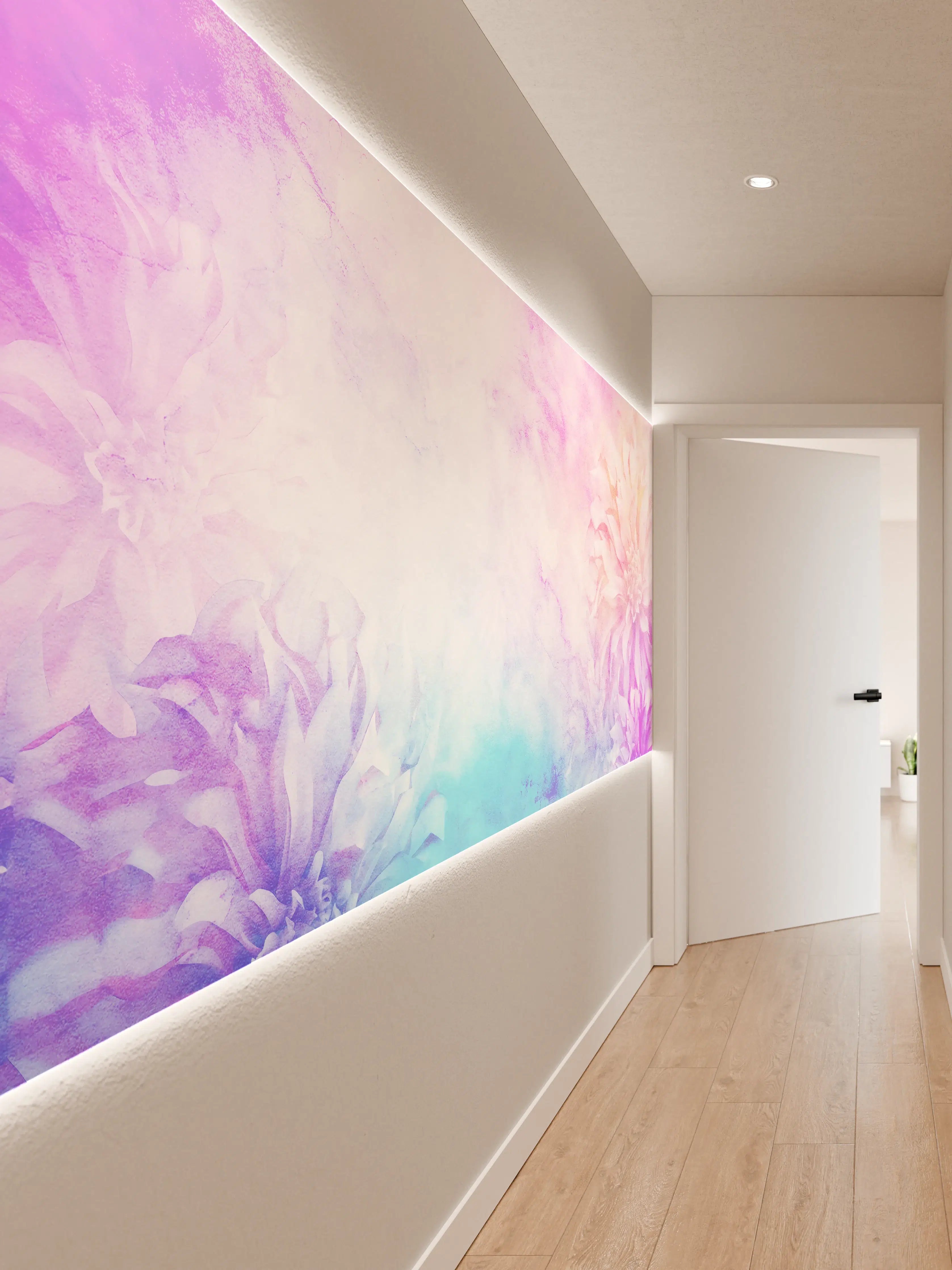Wandverkleidung Flur - Pastellfarbene BlumenDIY-Hintergrund