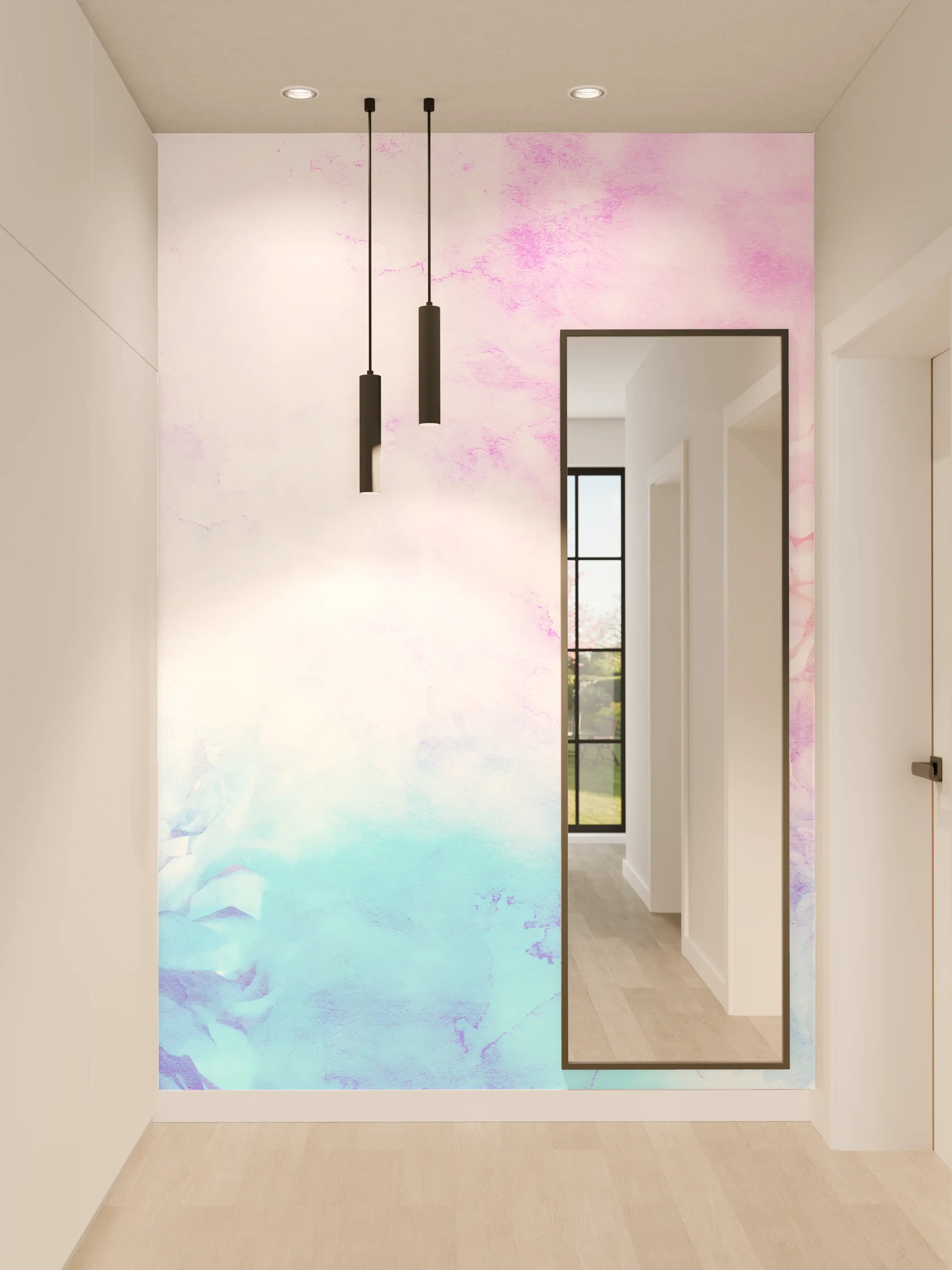 Wandverkleidung Flur - Pastellfarbene BlumenDIY-Hintergrund