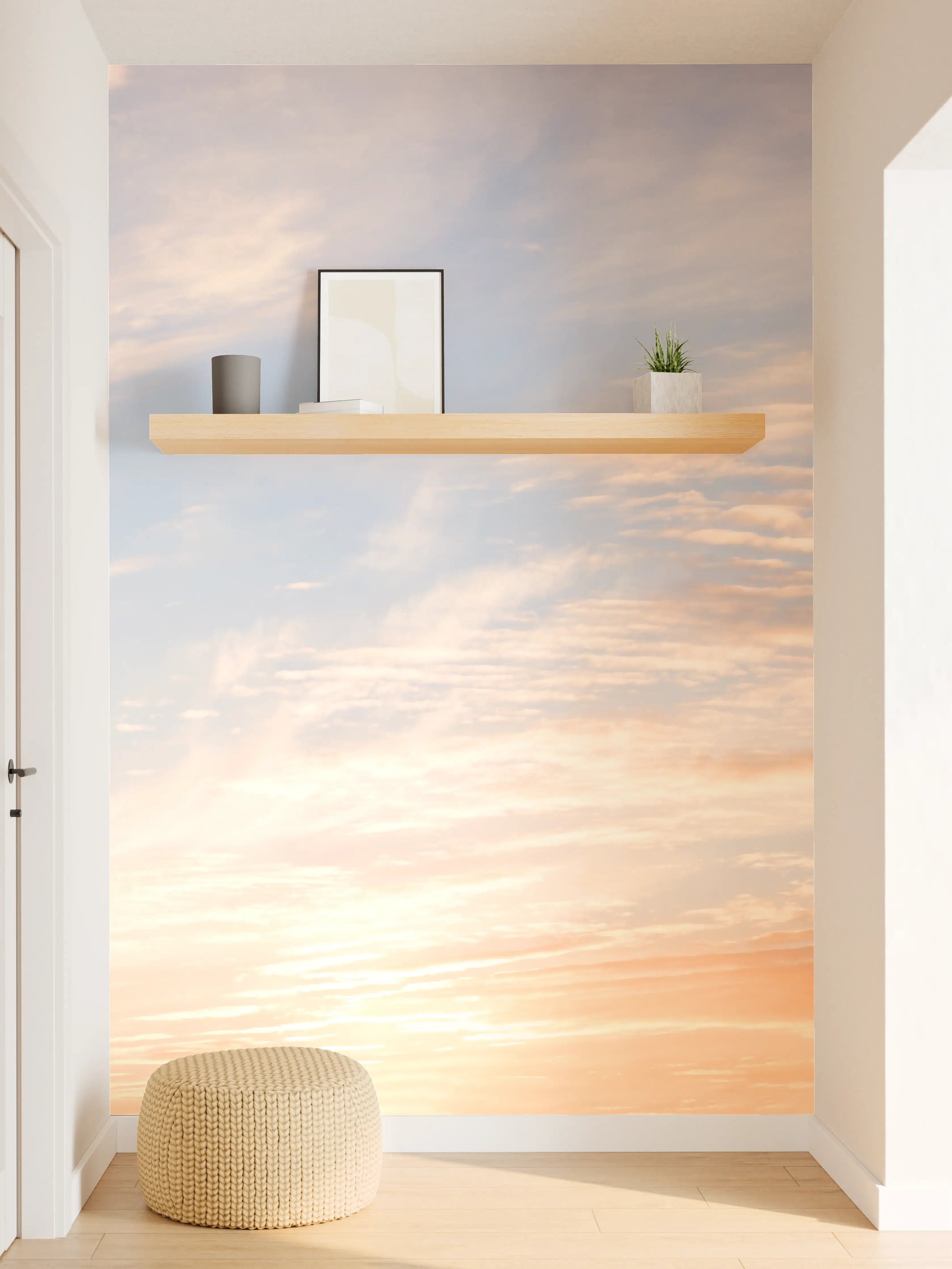 Wandverkleidung Flur - Pastellhimmel bei Sonnenuntergang