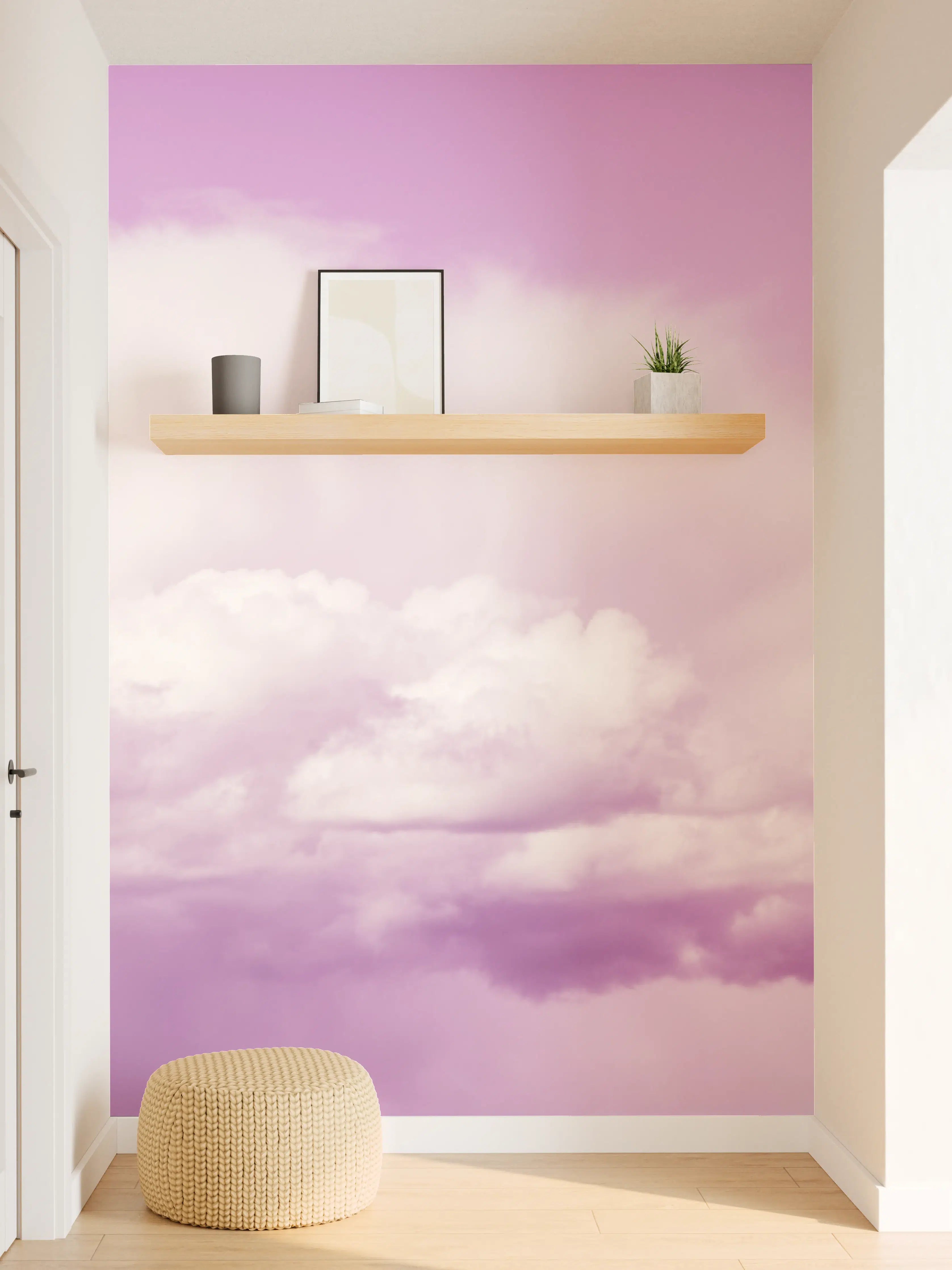 Wandverkleidung Flur - Pastellrosa Himmelspanorama