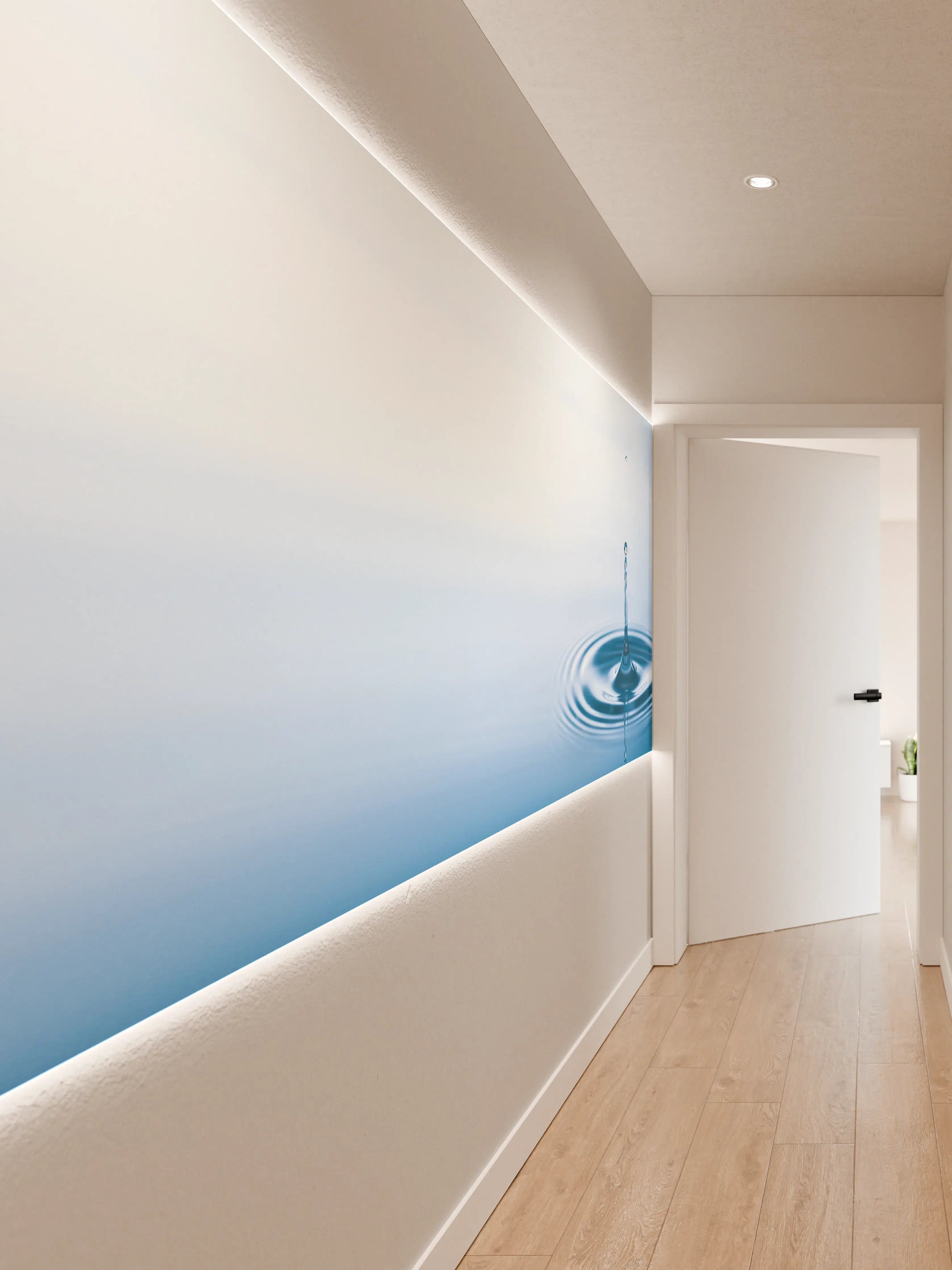 Wandverkleidung Flur - Plätschern der fallenden Wassertropfen