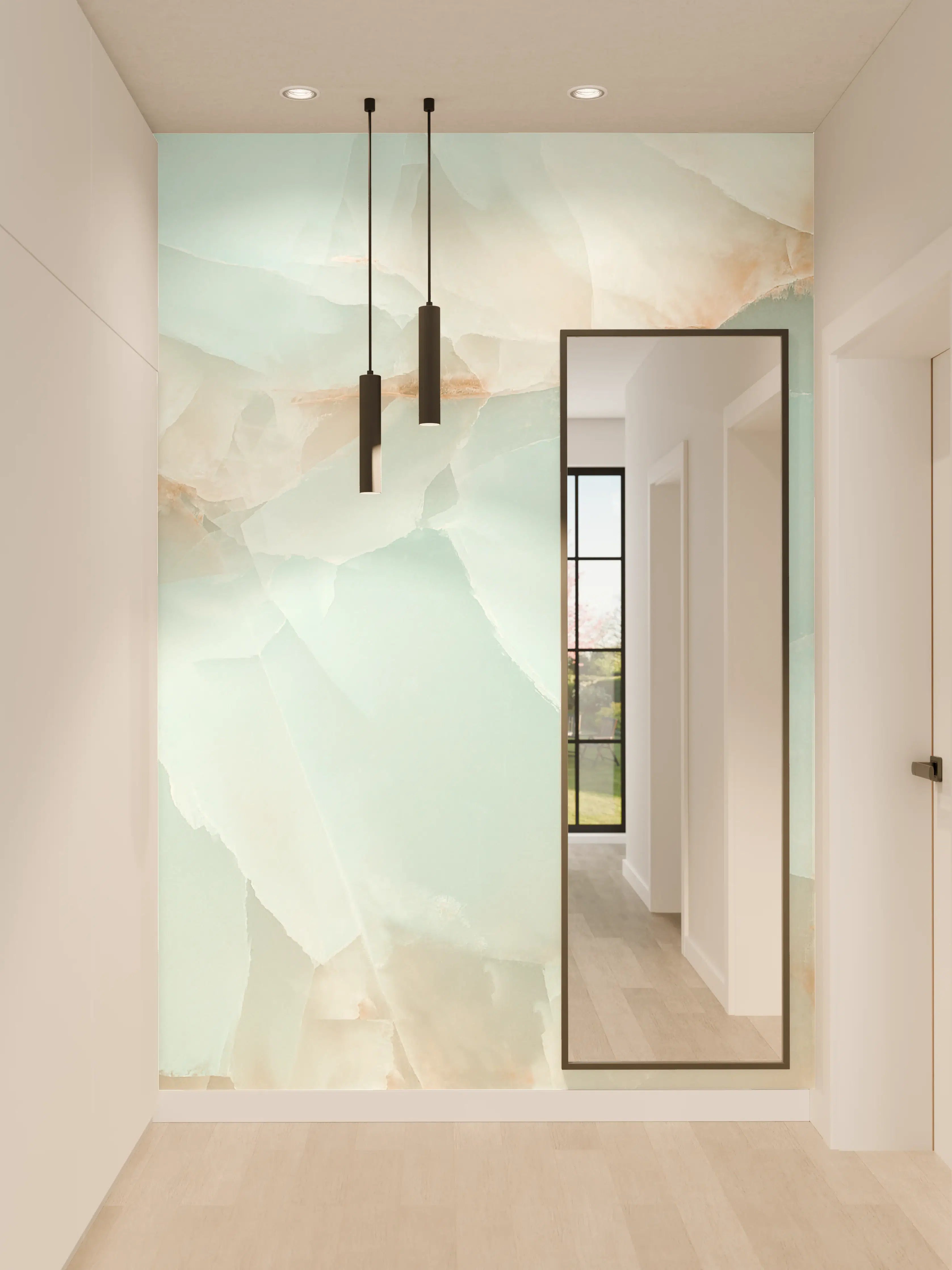 Wandverkleidung Flur - Polierter Onyx-Marmor