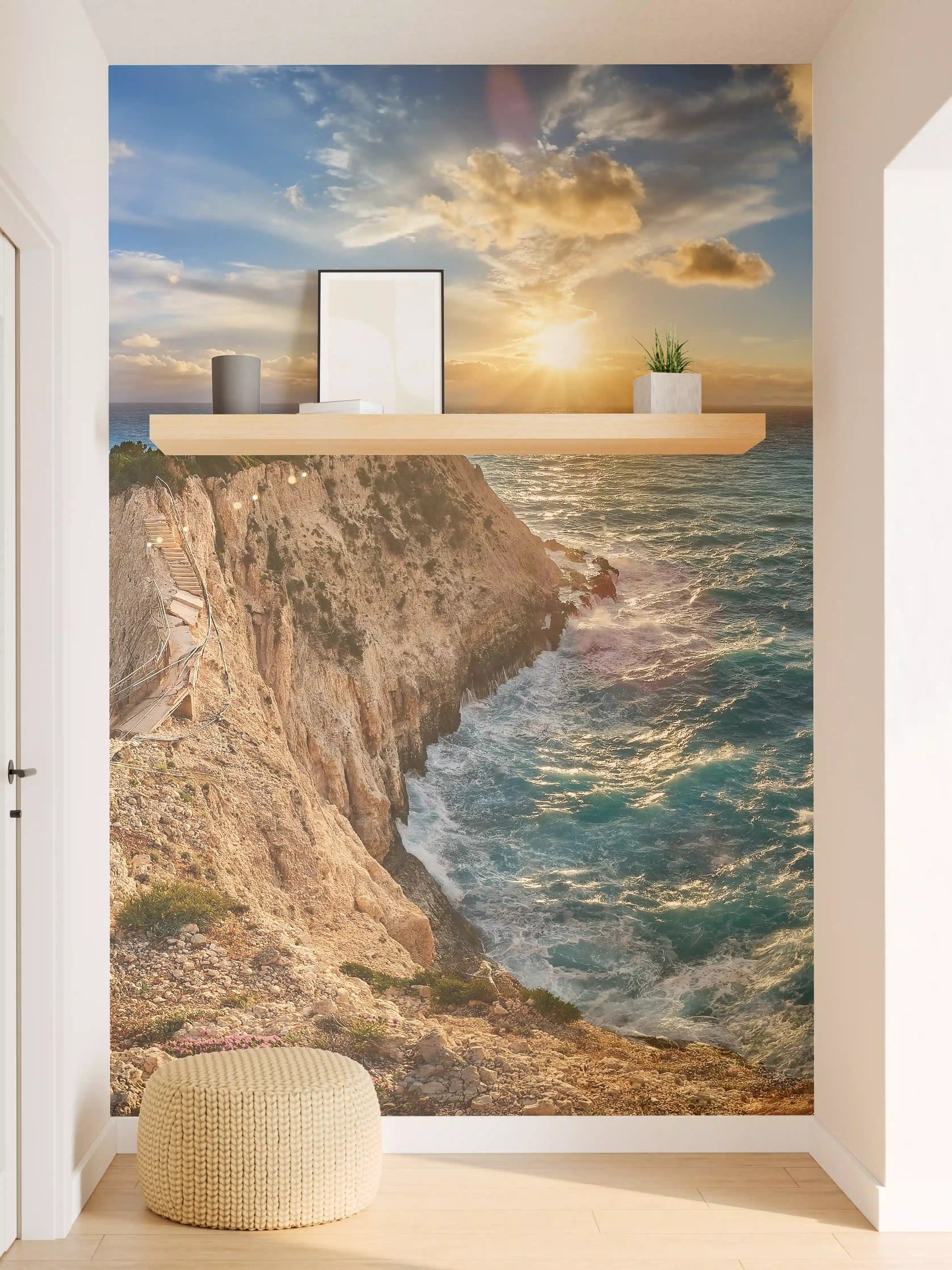 Wandverkleidung Flur - Porto Katsiki bei Sonnenuntergang