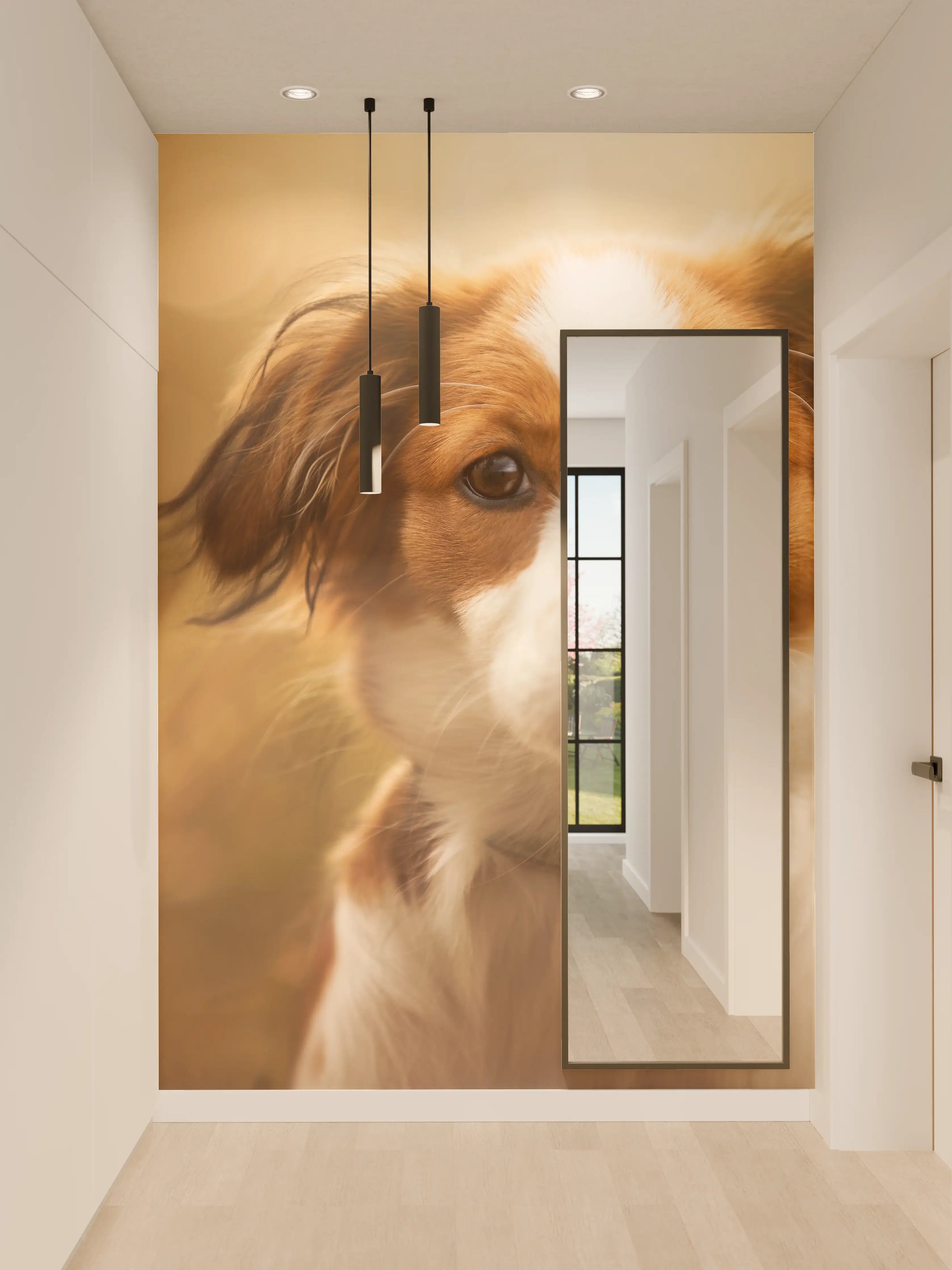 Wandverkleidung Flur - Portrait eines süßen Kooiker Hundes