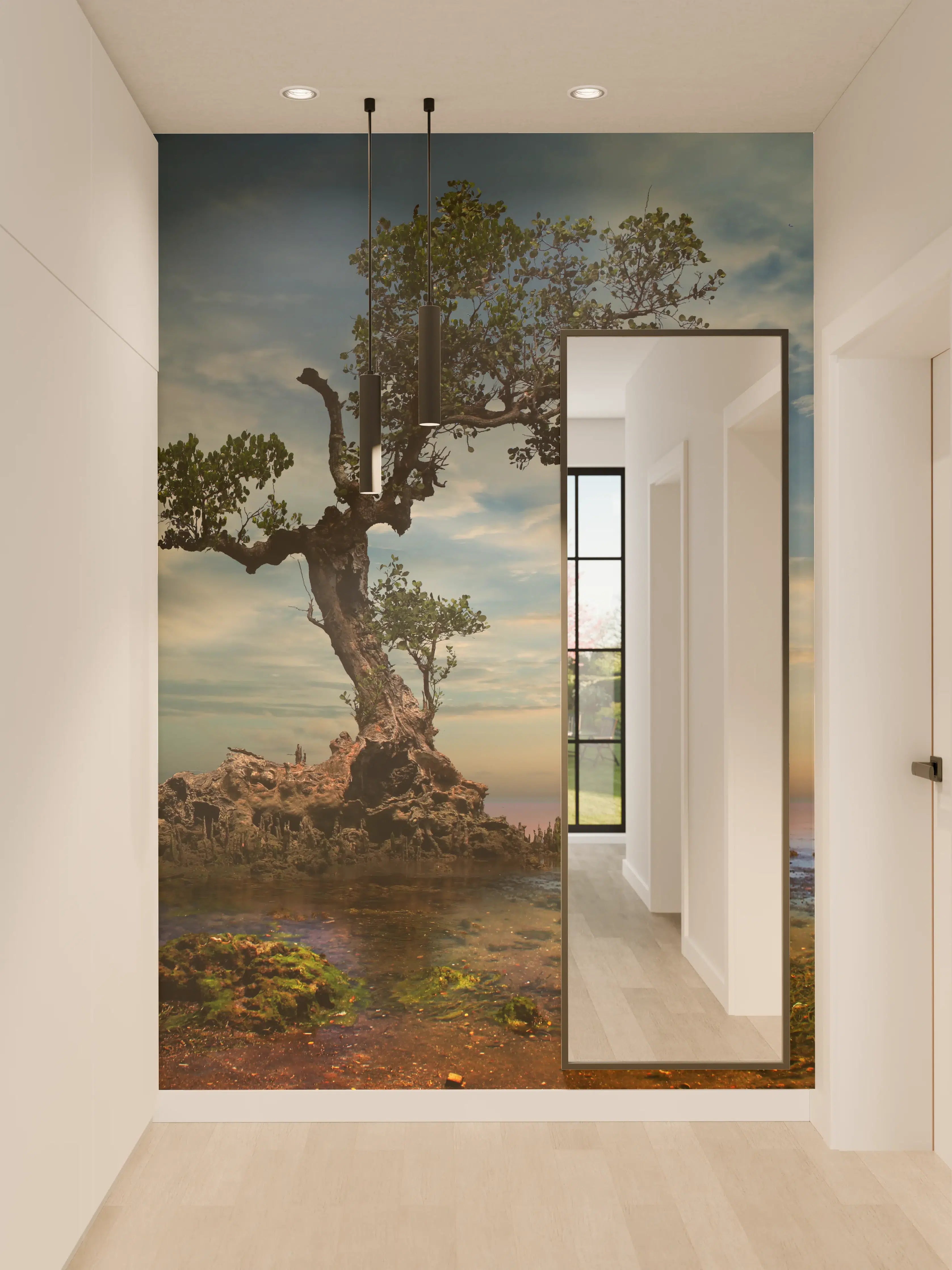 Wandverkleidung Flur - Privatsphäre in Grautönen: Bildrechte sichern