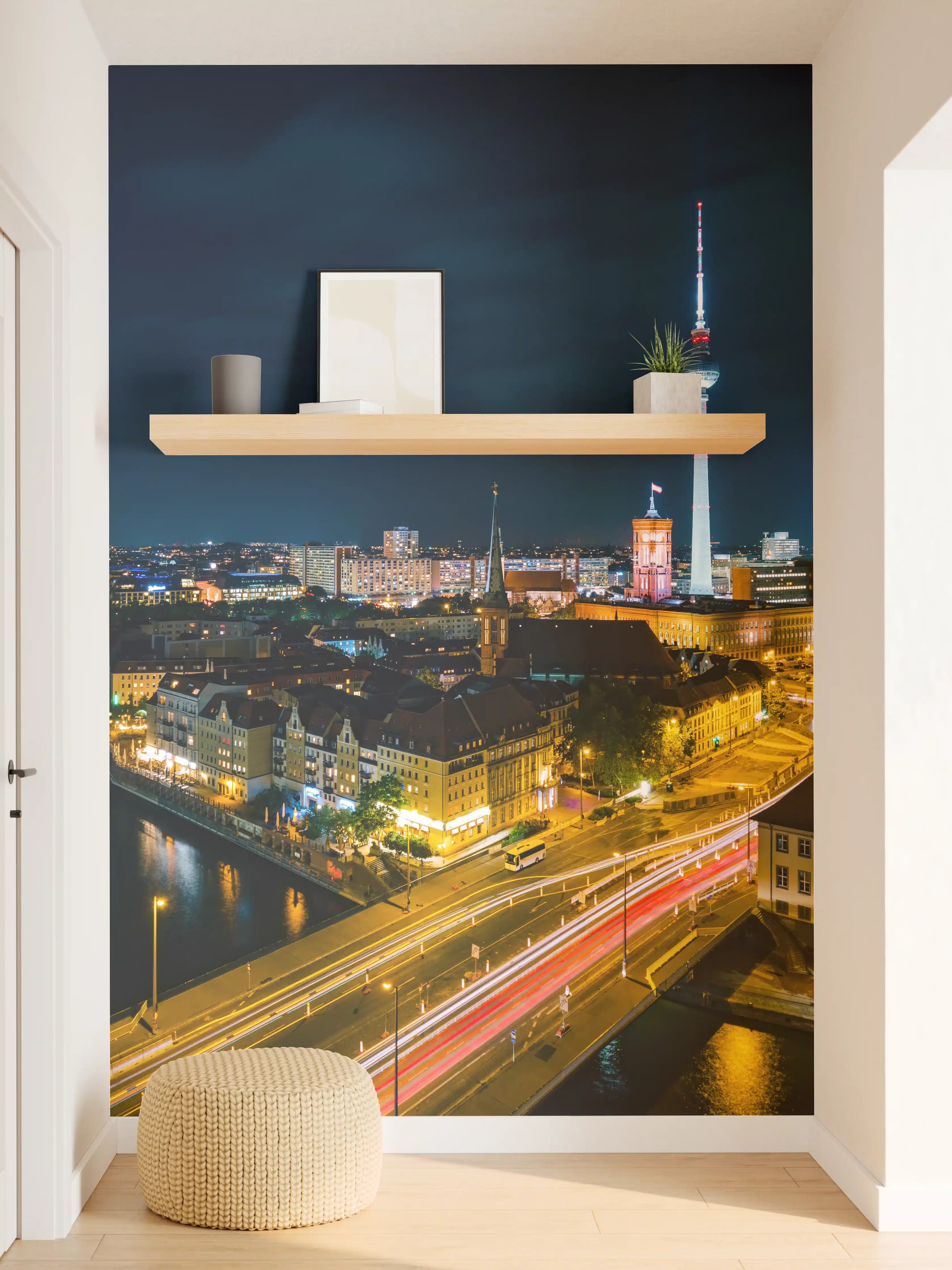 Wandverkleidung Flur - Pusteblume schwarz-weiß Hintergrund