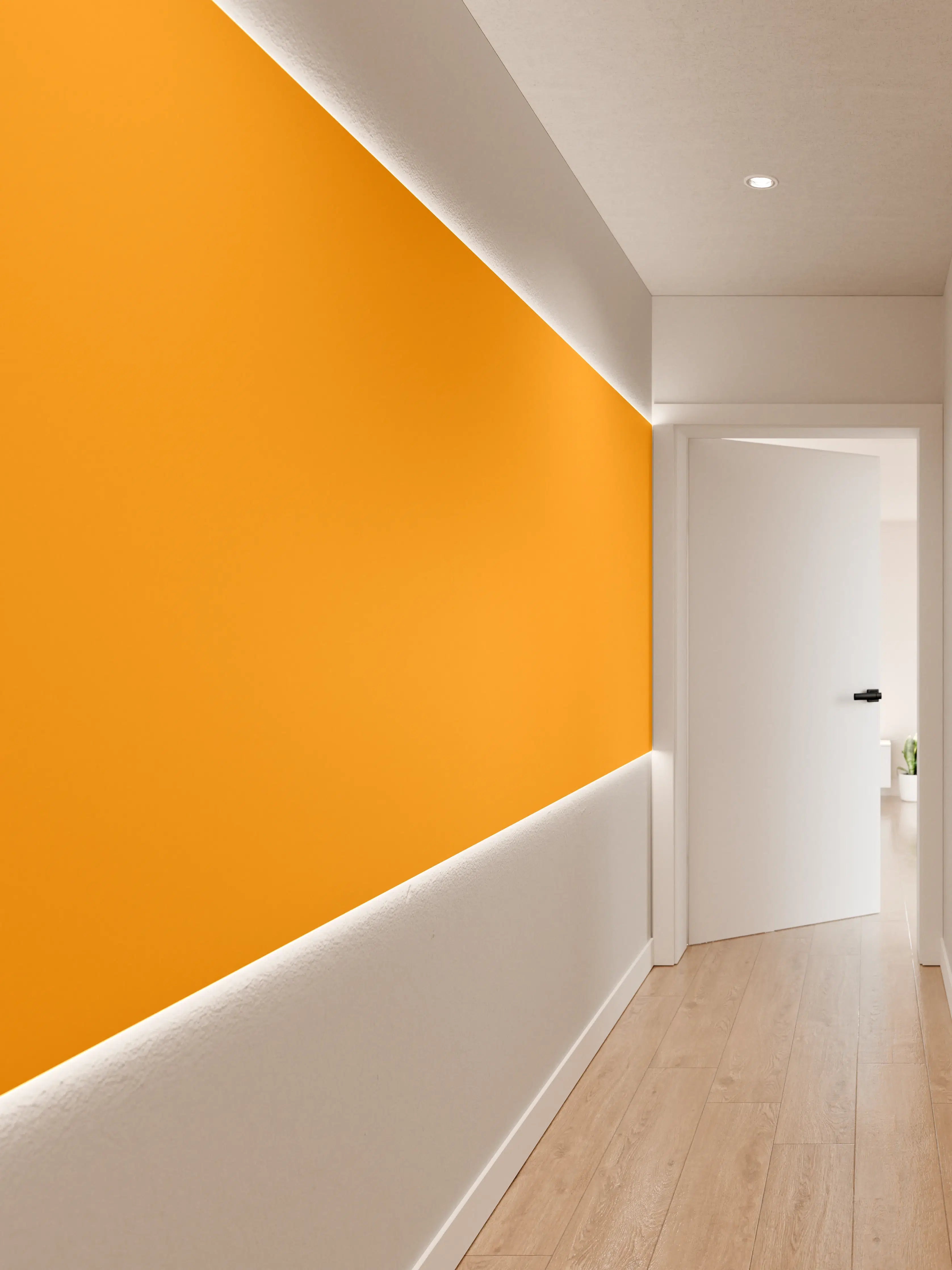 Wandverkleidung Flur - RAL 2007 (Leuchtendes Hellorange)