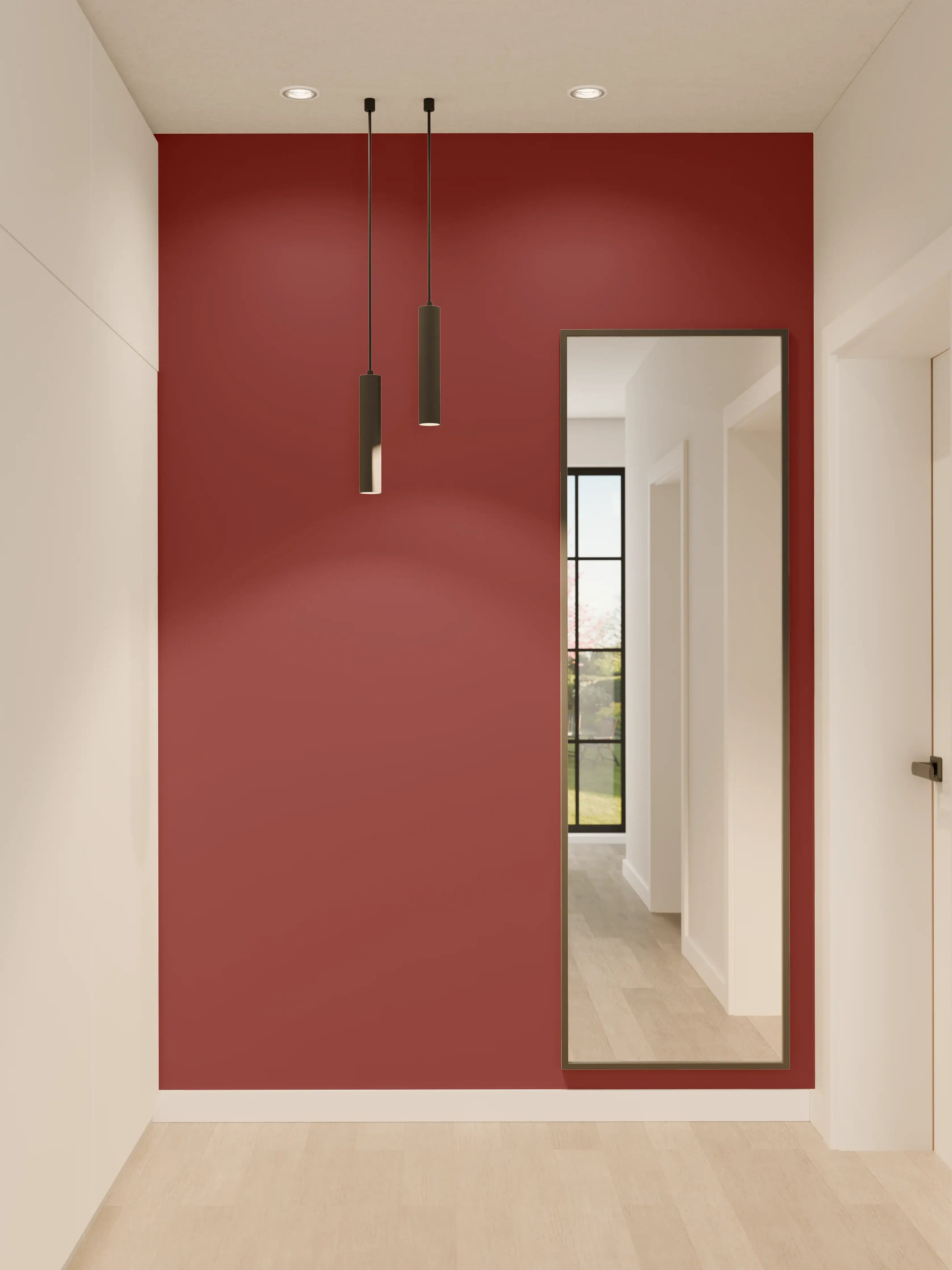 Wandverkleidung Flur - RAL 3004 (Purpurrot)