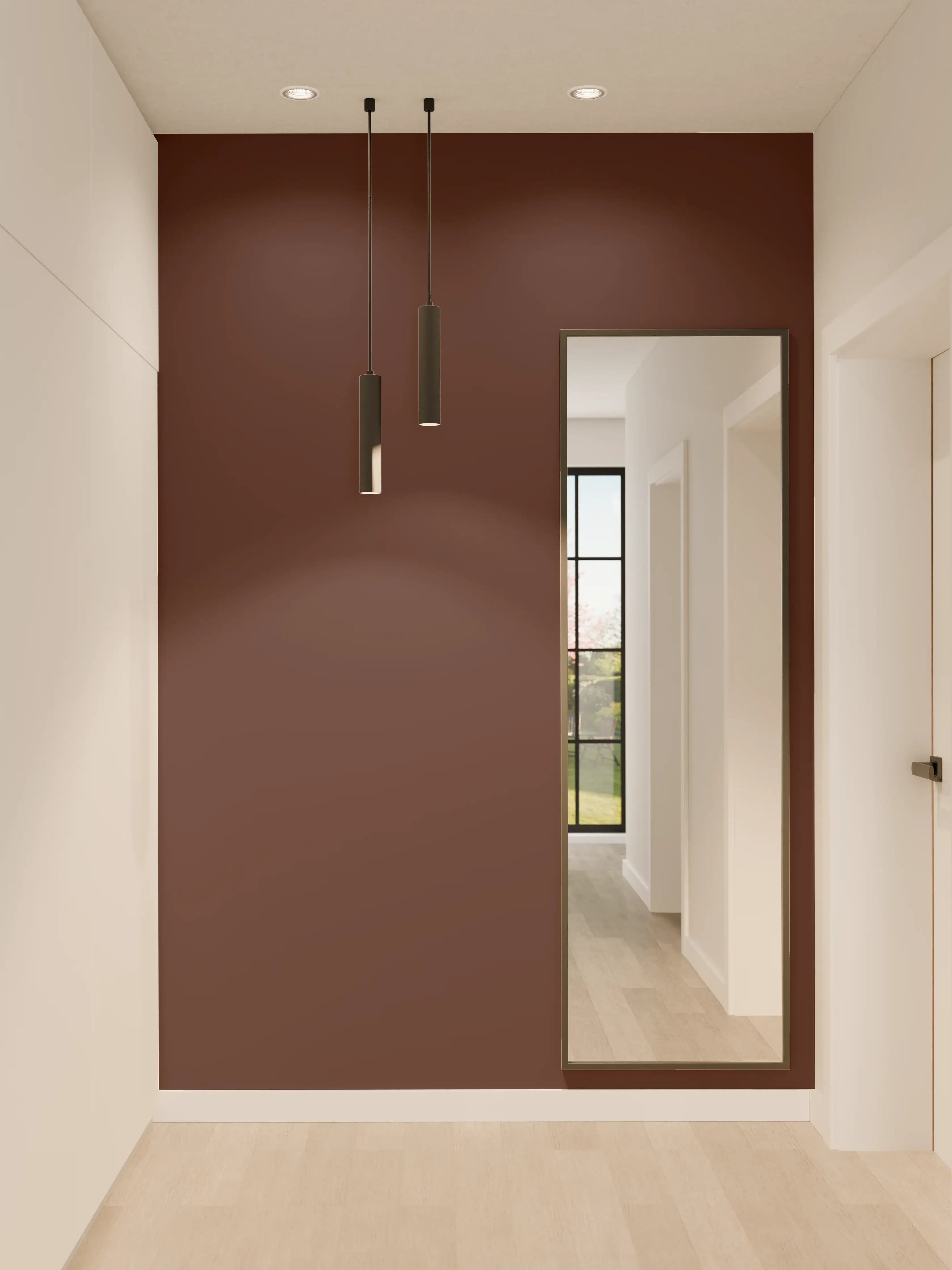 Wandverkleidung Flur - RAL 3007 (Schwarzrot)