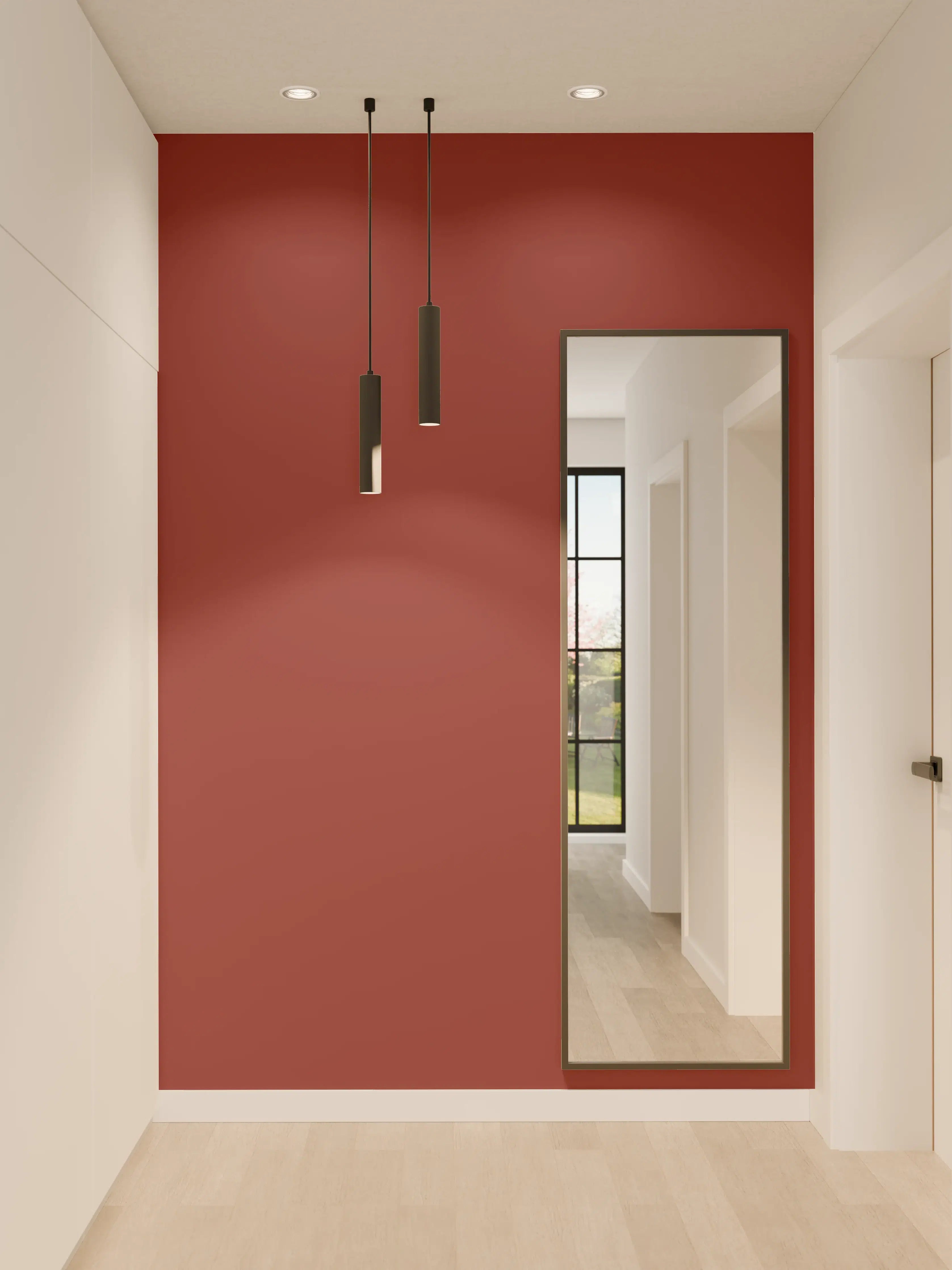 Wandverkleidung Flur - RAL 3011 (Braunrot)