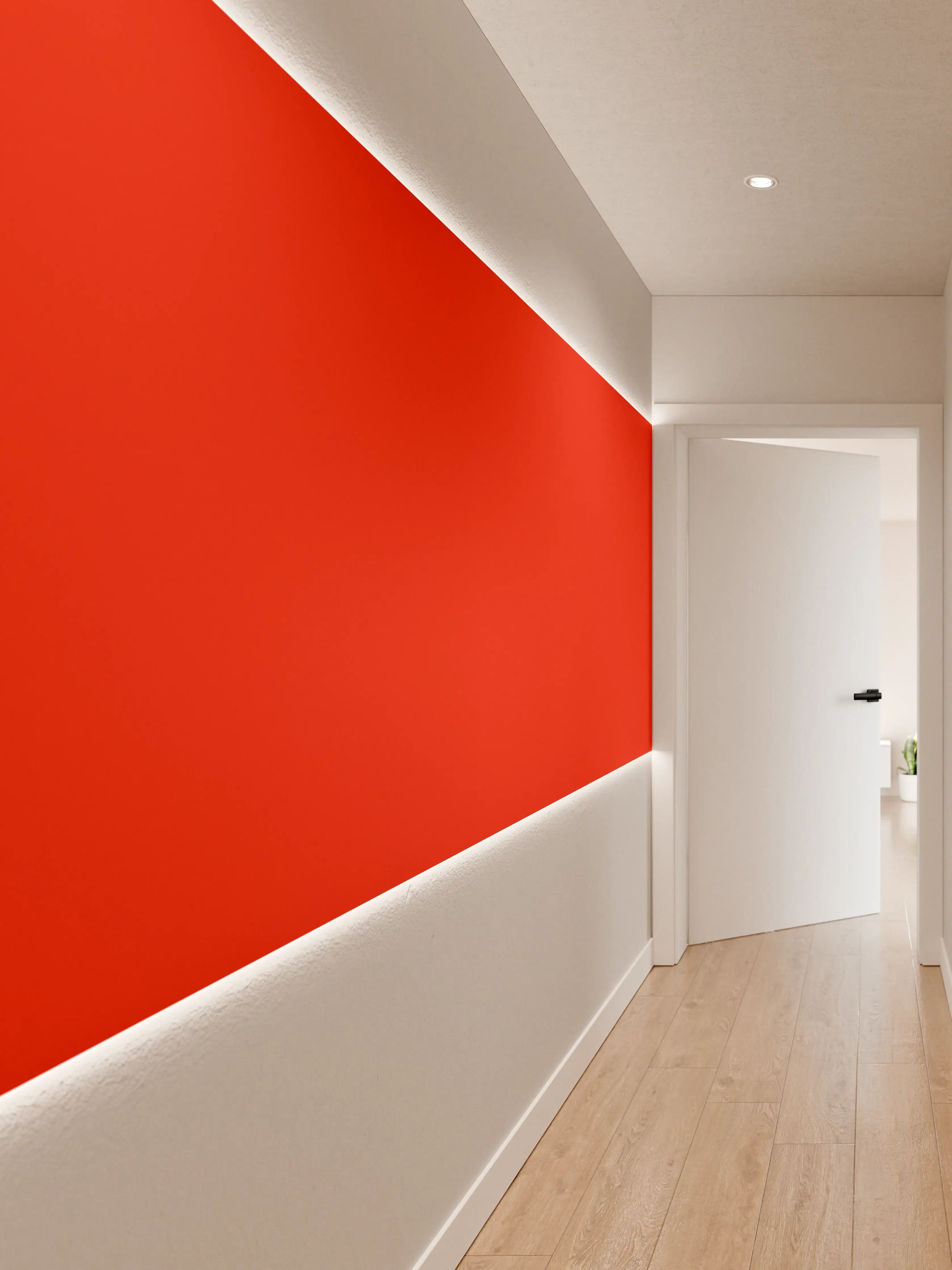 Wandverkleidung Flur - RAL 3028 (Reines Rot)