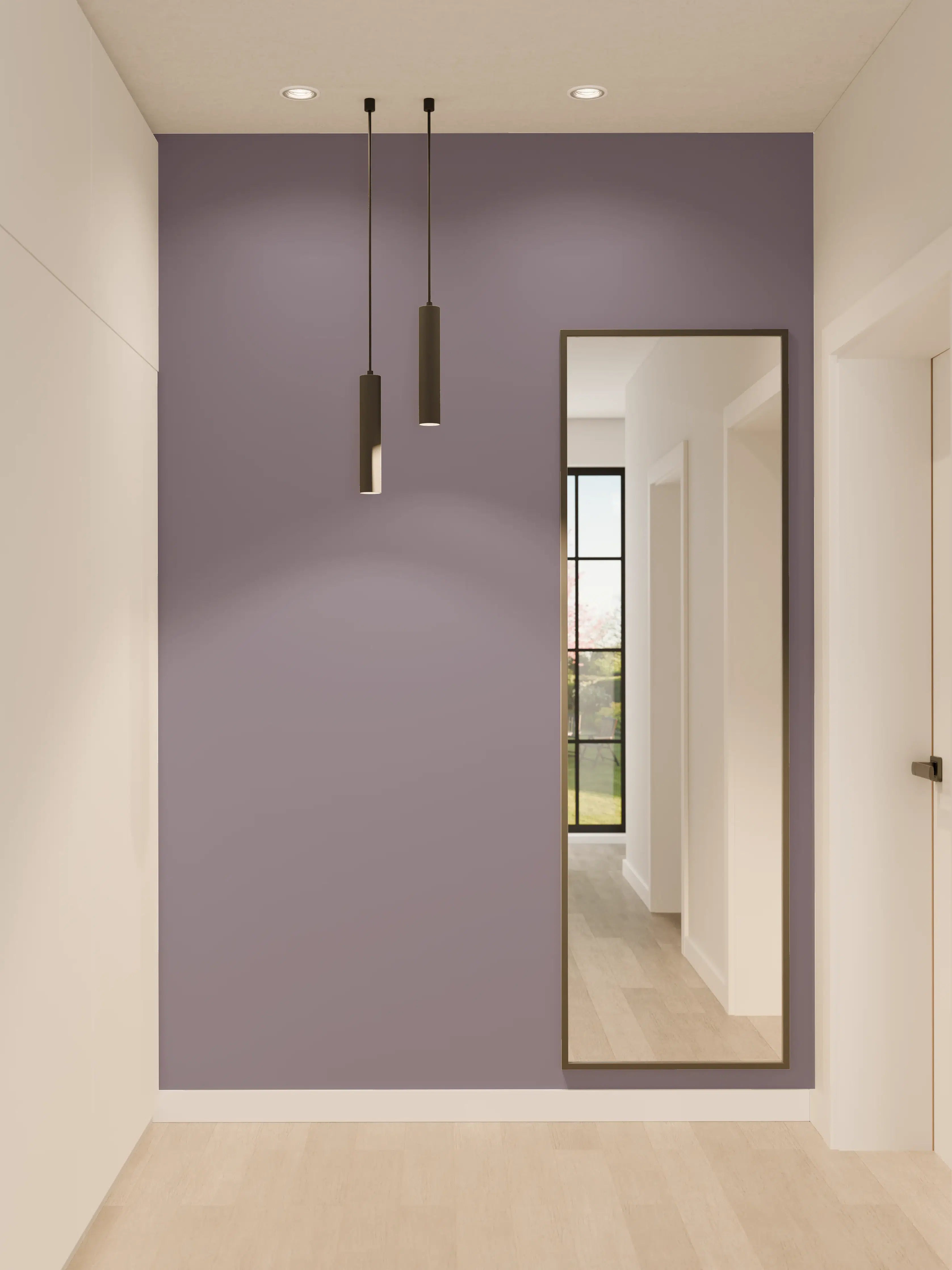 Wandverkleidung Flur - RAL 4012 (Perlbrombeere)