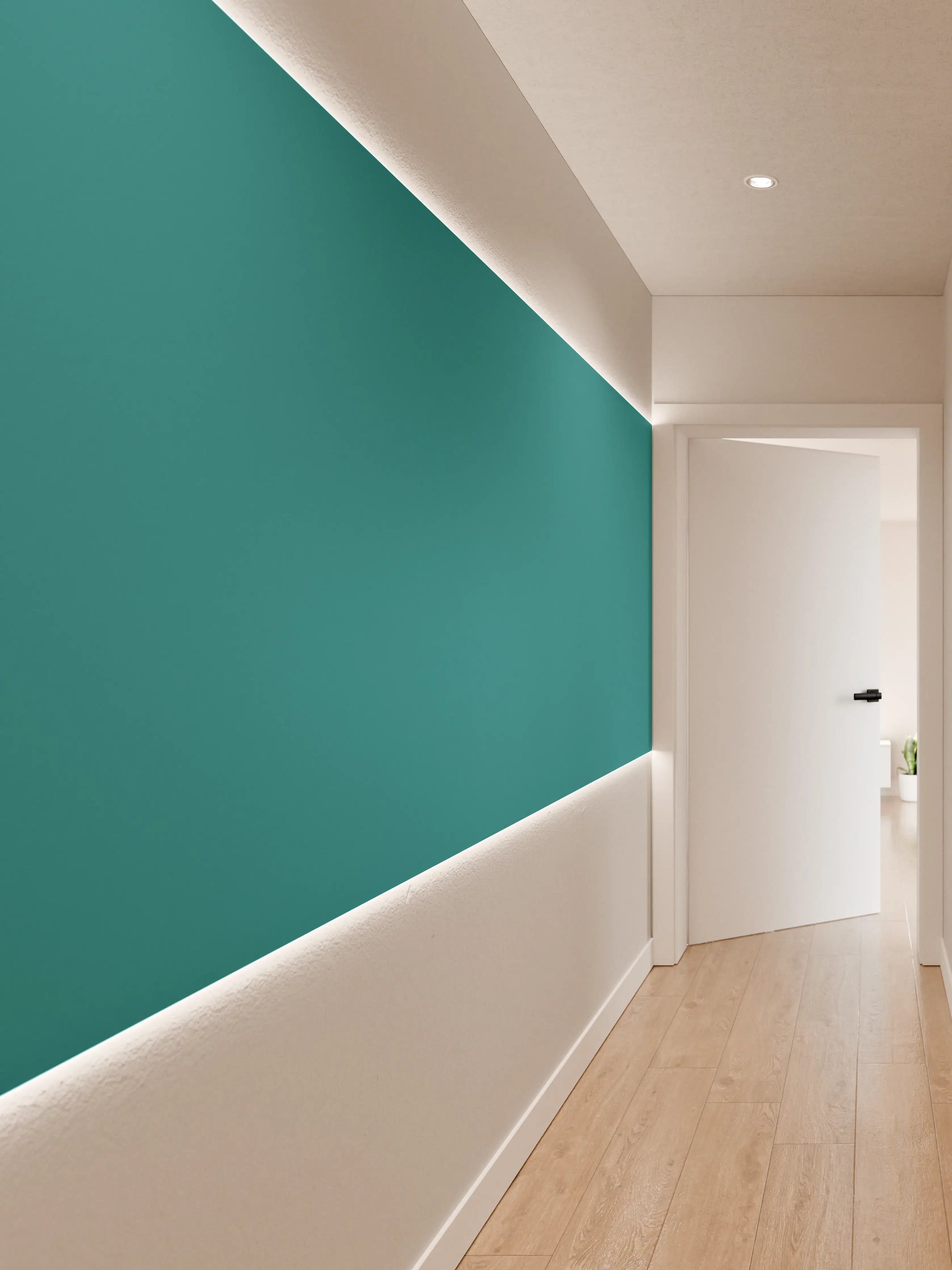 Wandverkleidung Flur - RAL 5018 (Türkisblau)