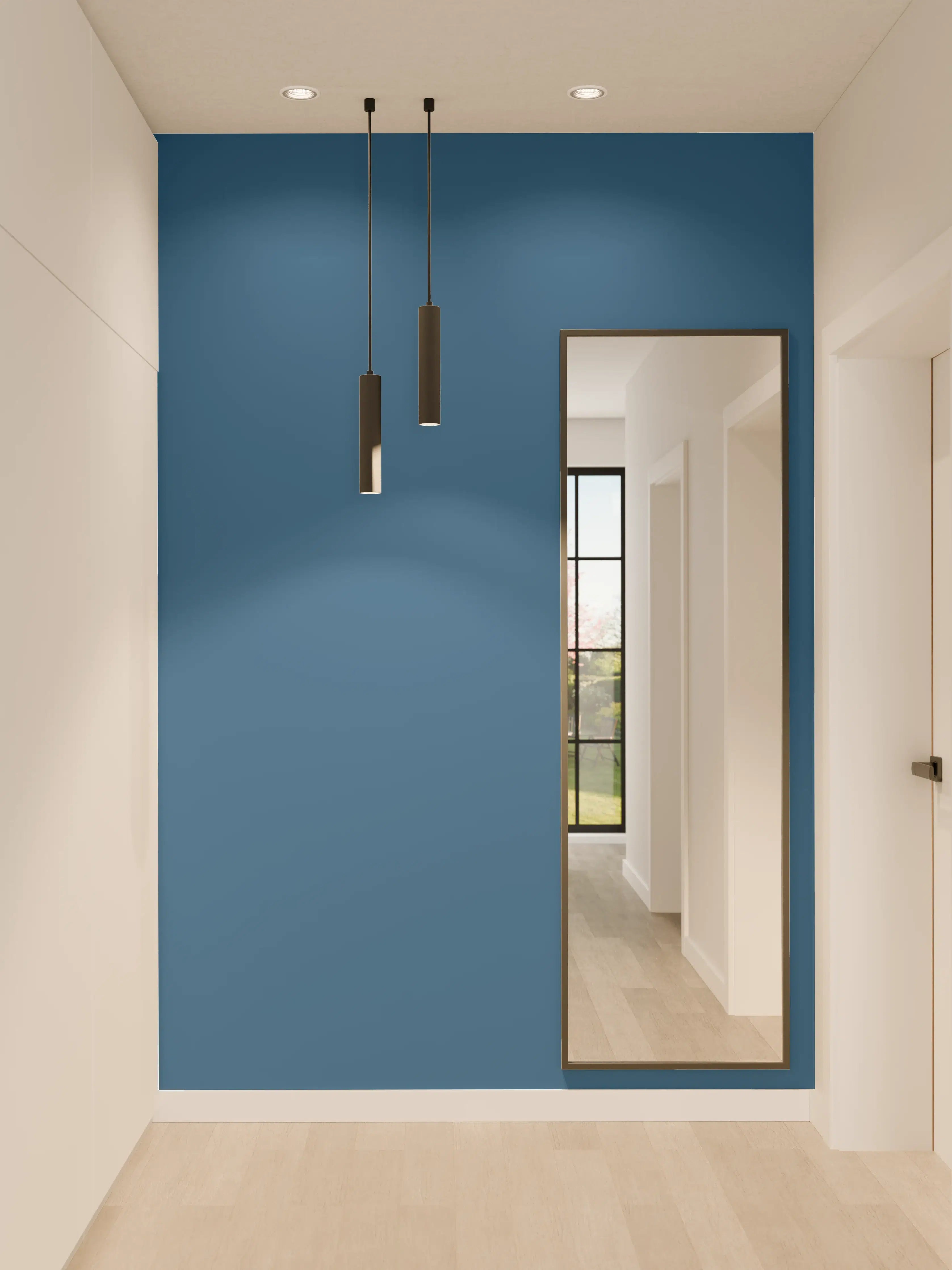 Wandverkleidung Flur - RAL 5019 (Capri-Blau)