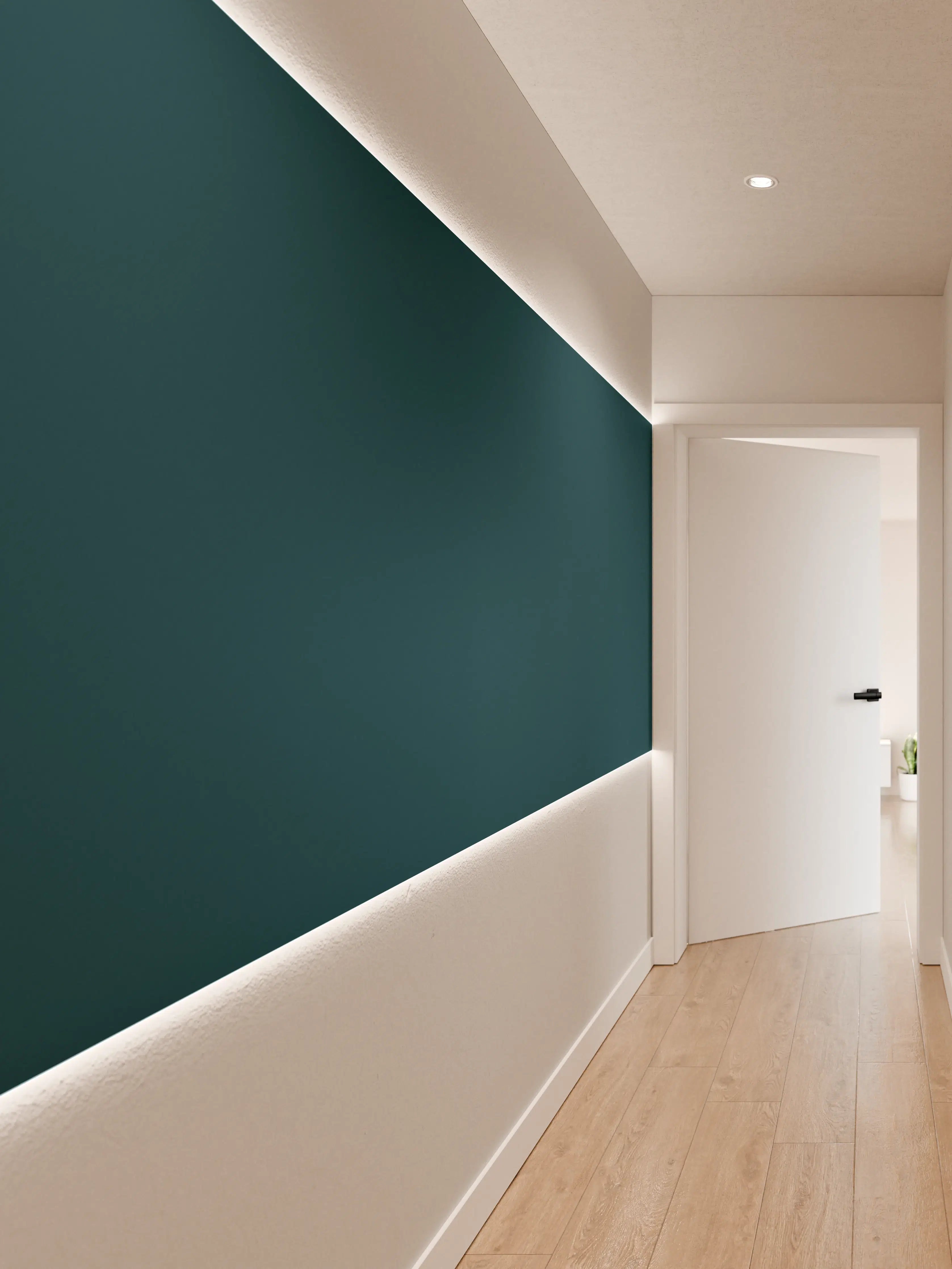 Wandverkleidung Flur - RAL 5020 (Ozeanblau)