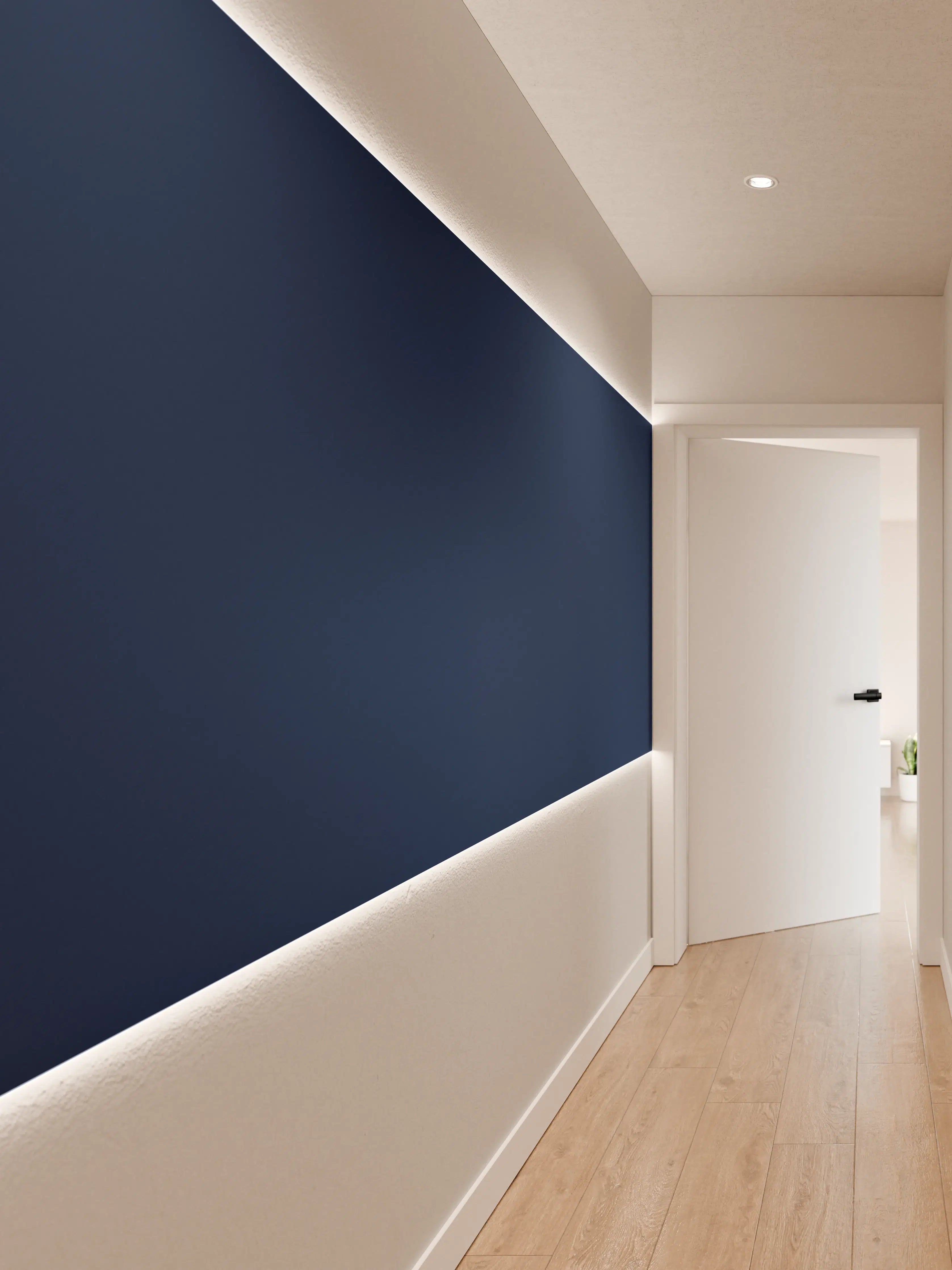 Wandverkleidung Flur - RAL 5026 (Perlnachtblau)