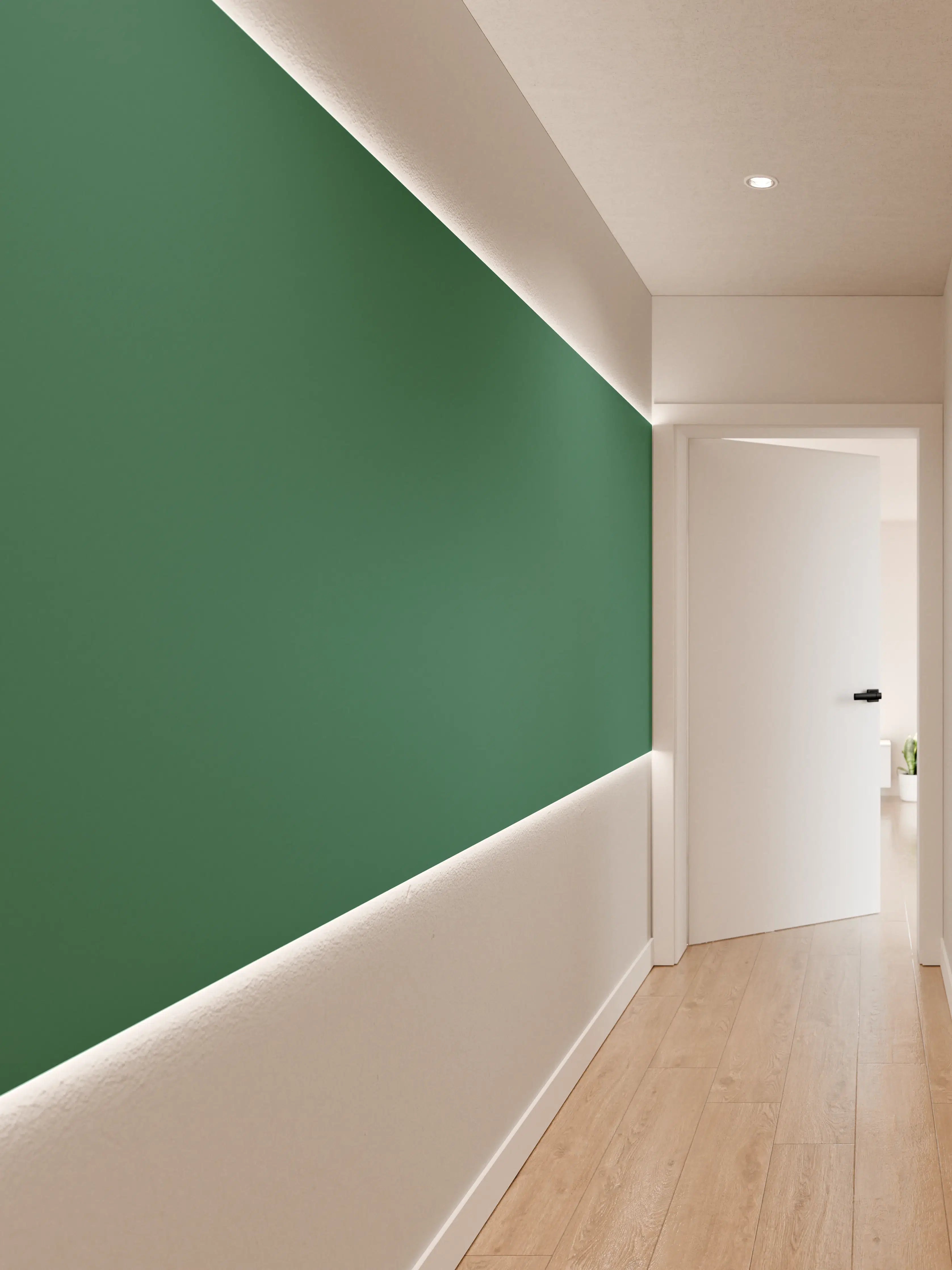 Wandverkleidung Flur - RAL 6000 (Patinagrün)
