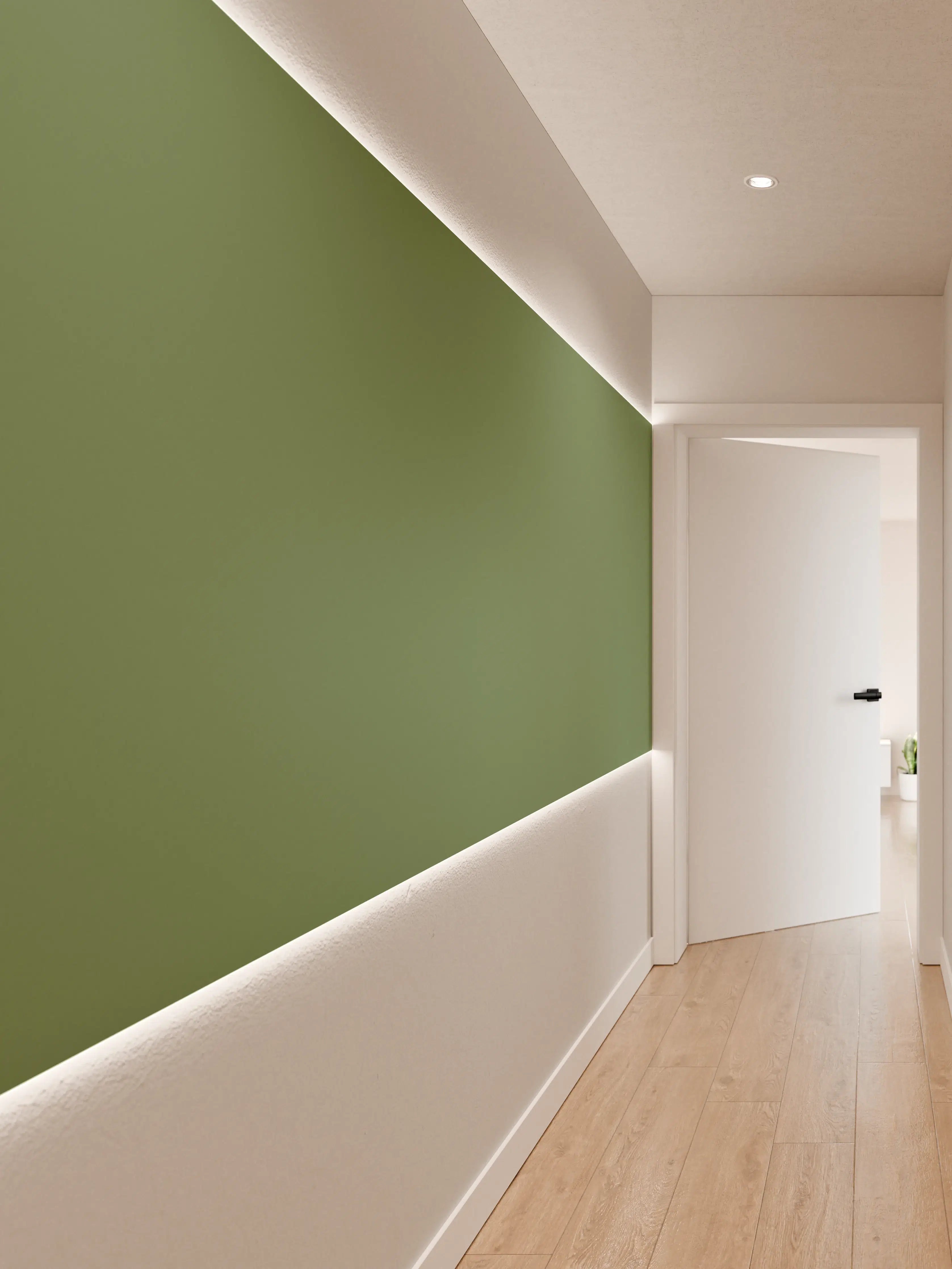 Wandverkleidung Flur - RAL 6011 (Reseda grün)