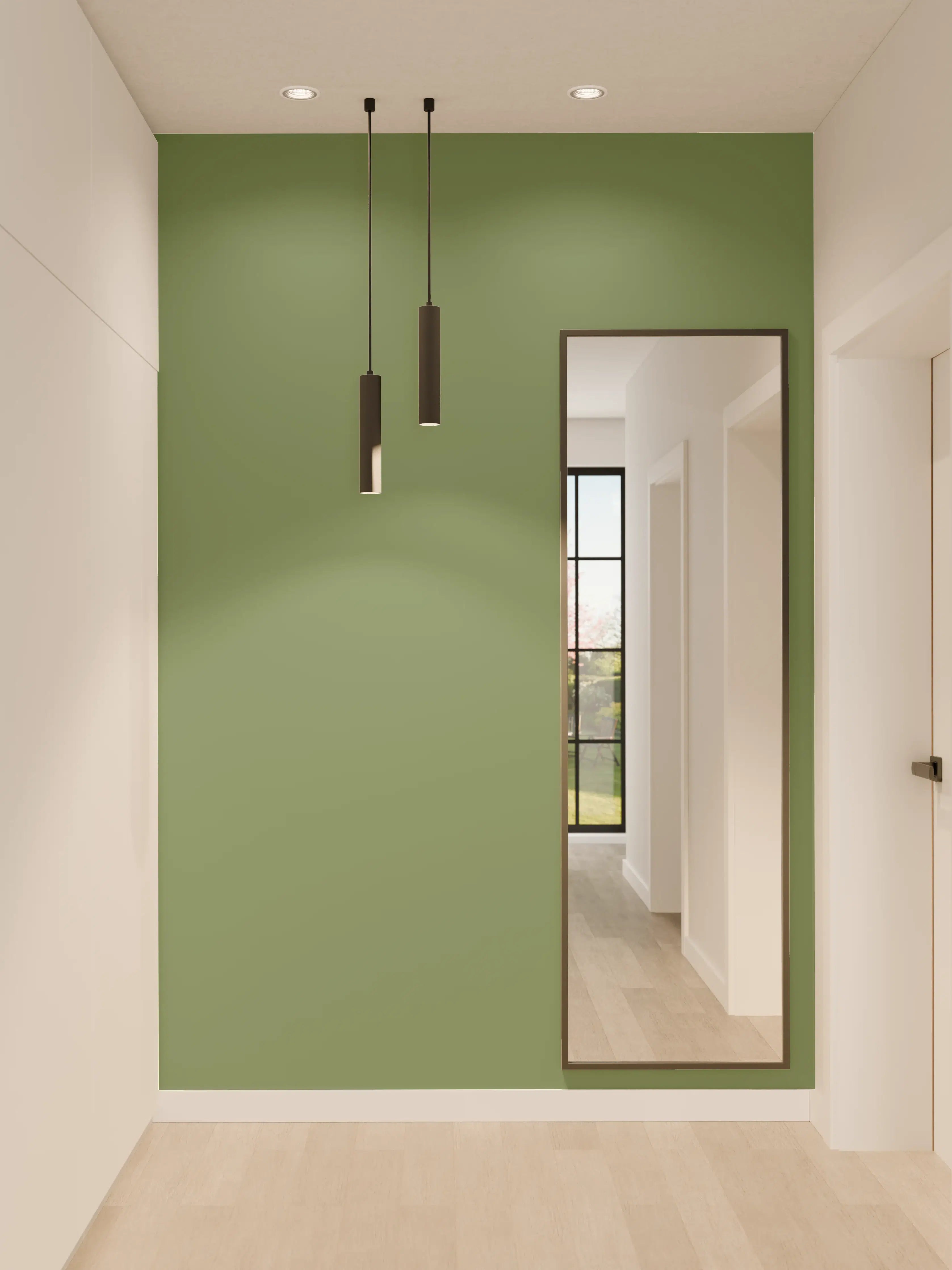 Wandverkleidung Flur - RAL 6011 (Reseda grün)