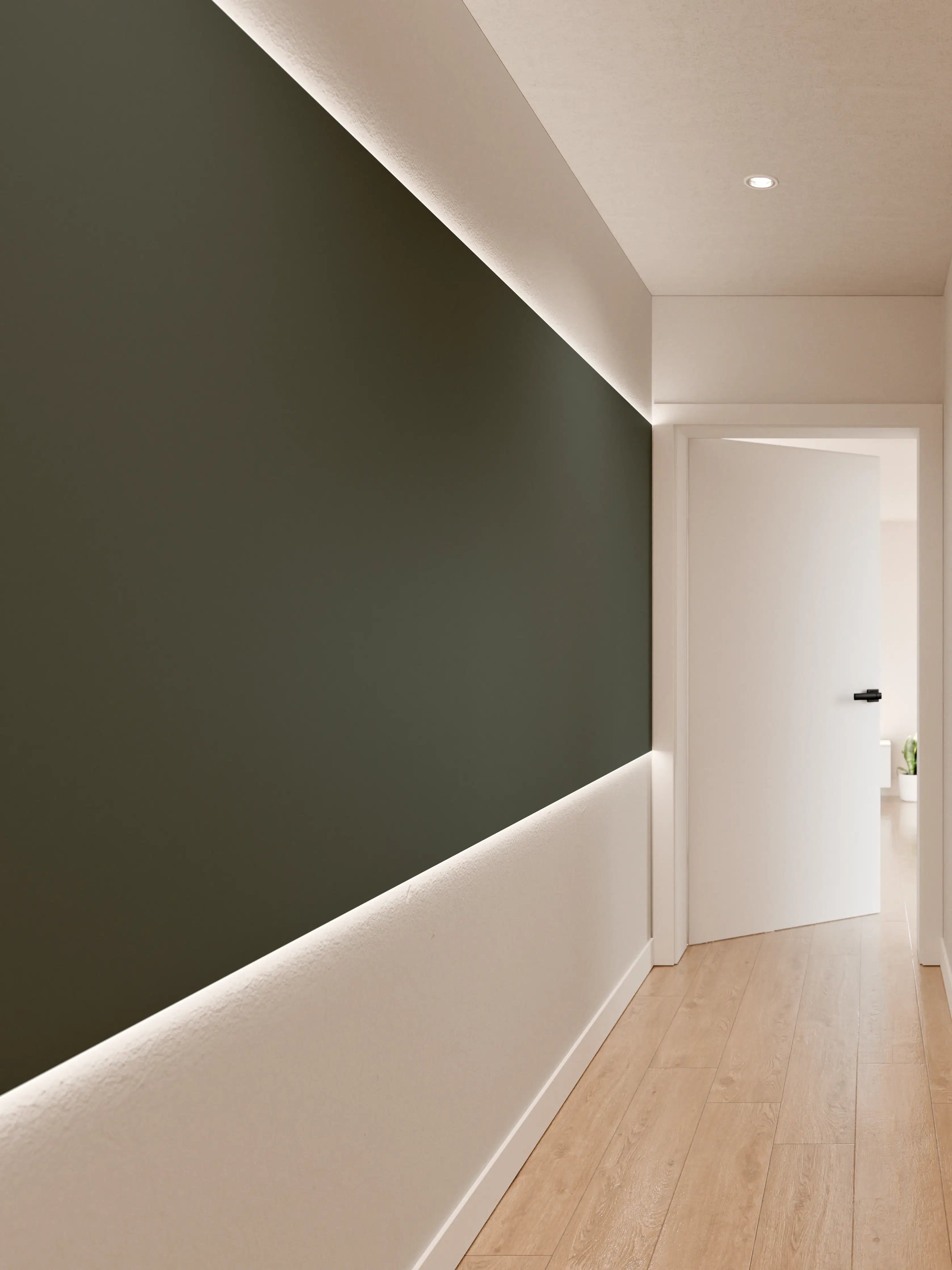 Wandverkleidung Flur - RAL 6012 (Schwarzgrün)