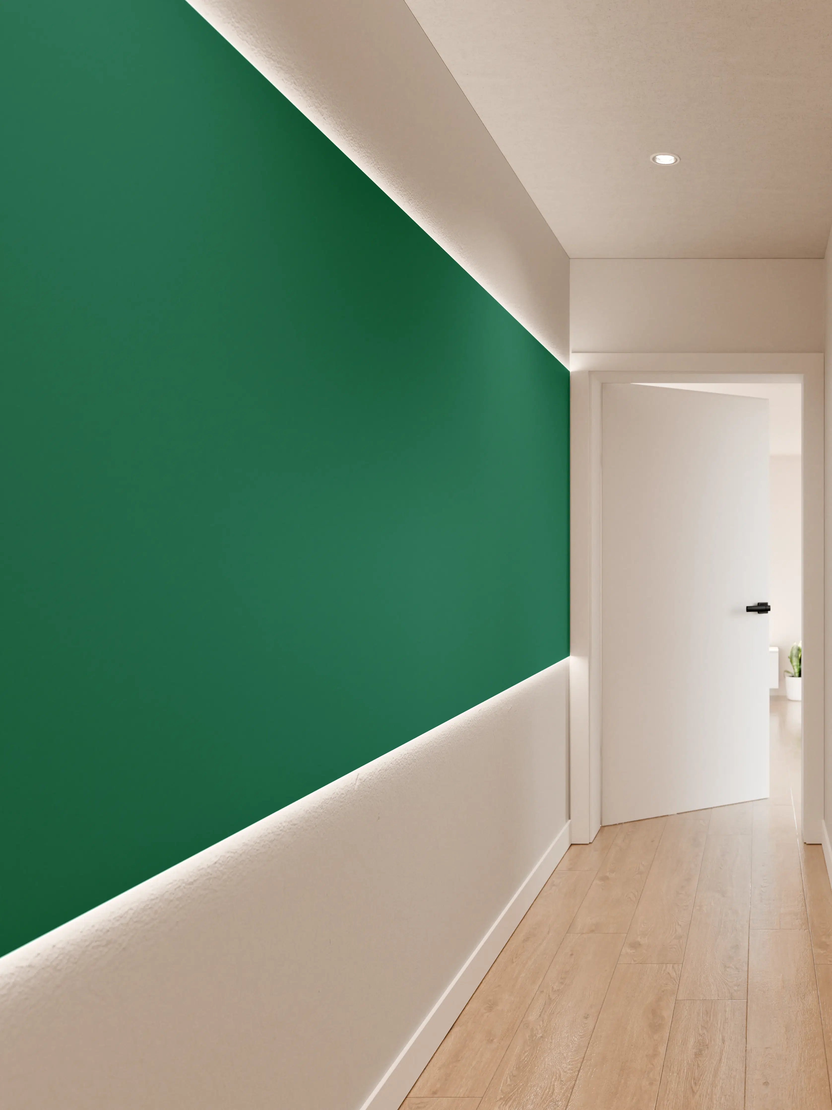Wandverkleidung Flur - RAL 6016 (Türkisgrün)